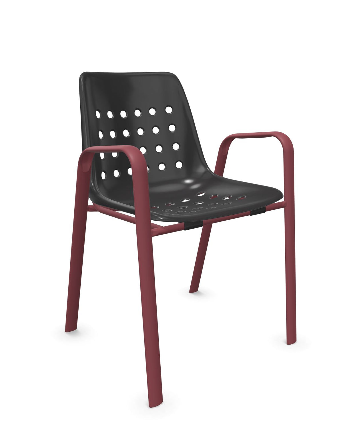 Schaffner Bermuda Fauteuil repas avec accoudoirs tubes ovales