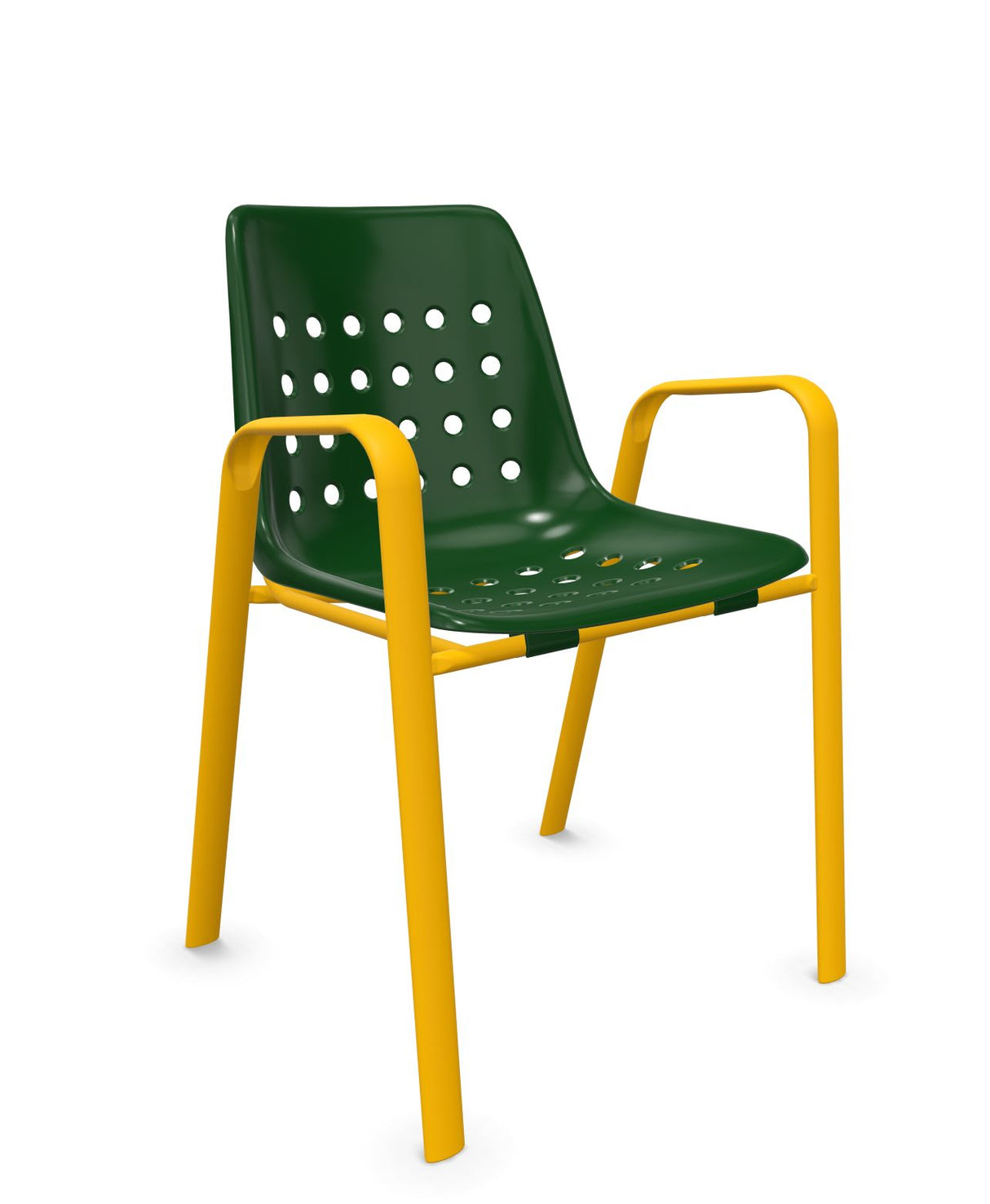 Schaffner Bermuda Fauteuil repas avec accoudoirs tubes ovales