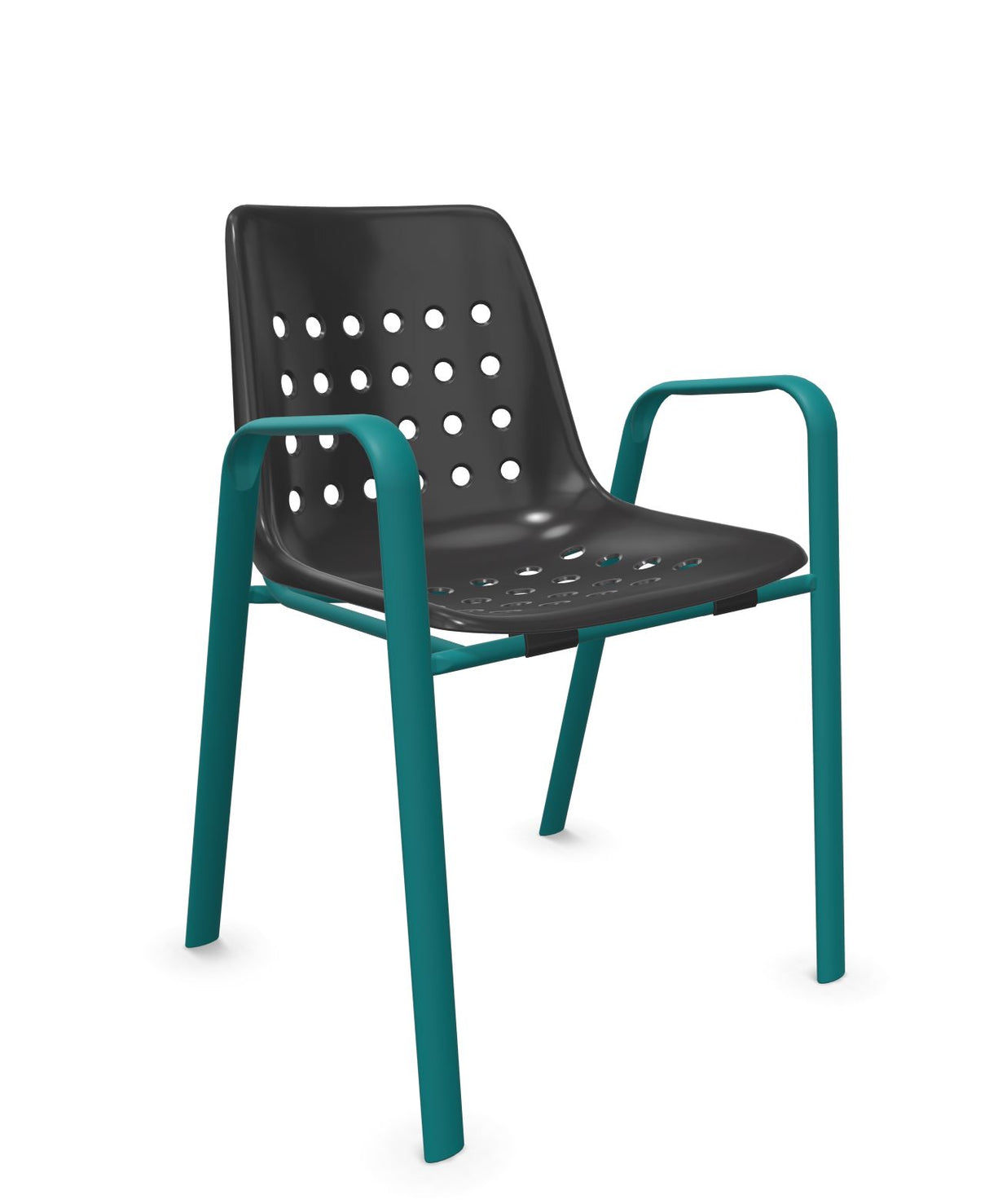 Schaffner Bermuda Fauteuil repas avec accoudoirs tubes ovales
