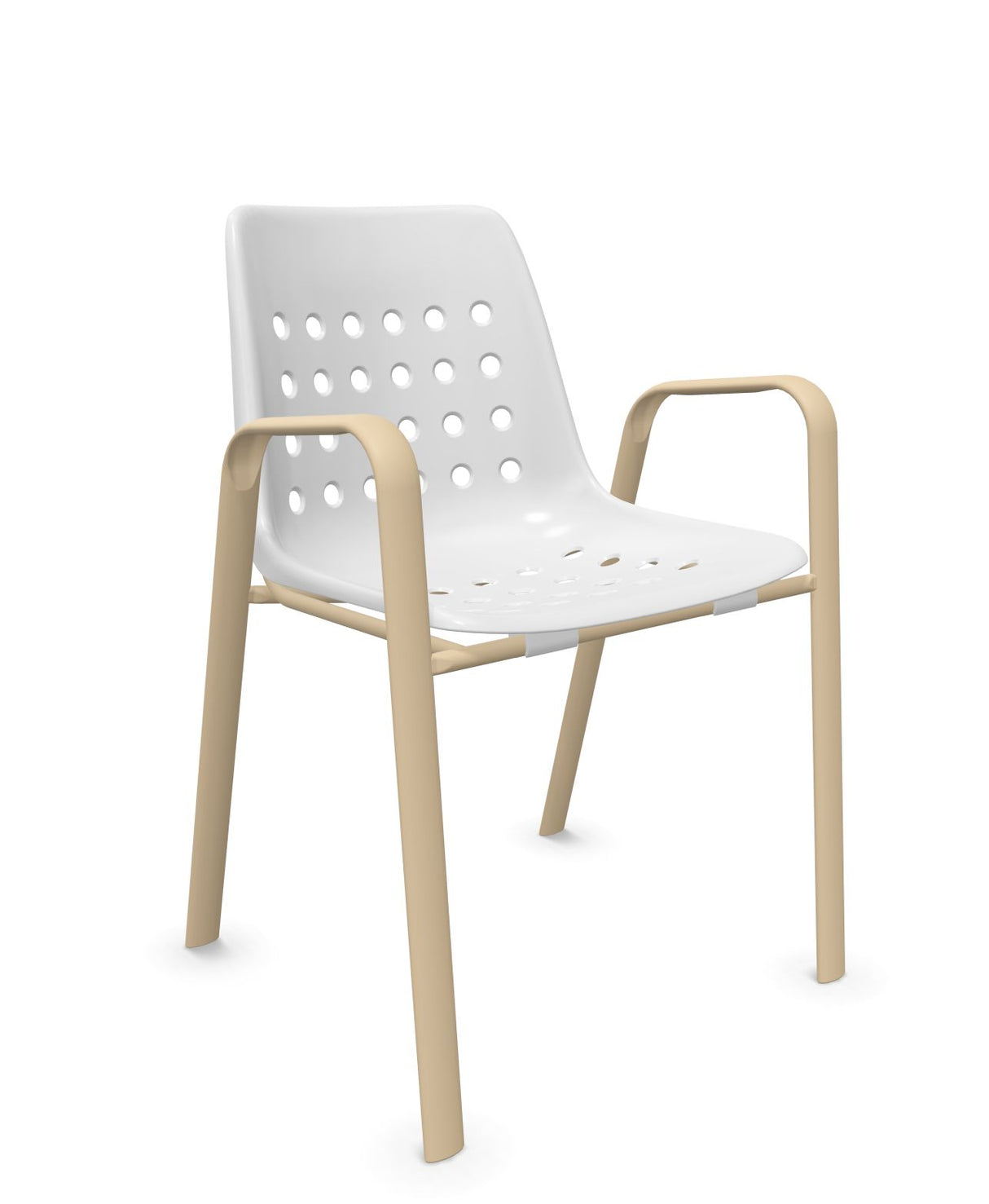 Schaffner Bermuda Fauteuil repas avec accoudoirs tubes ovales
