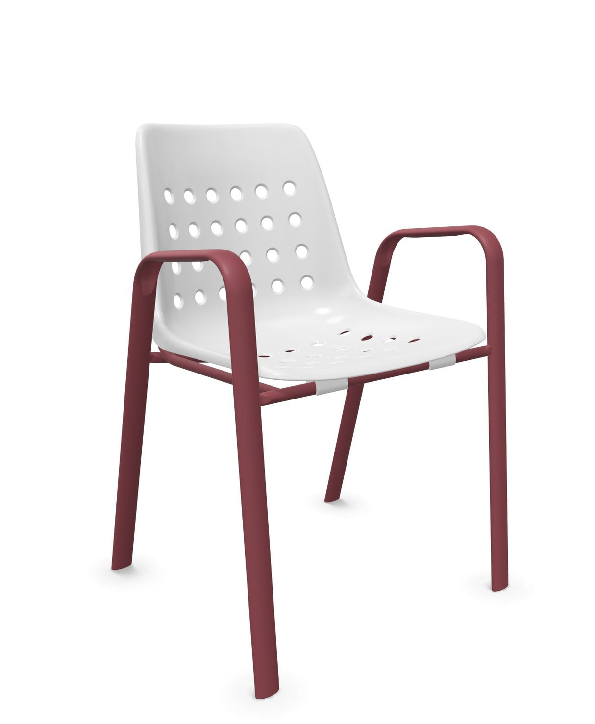 Schaffner Bermuda Fauteuil repas avec accoudoirs tubes ovales