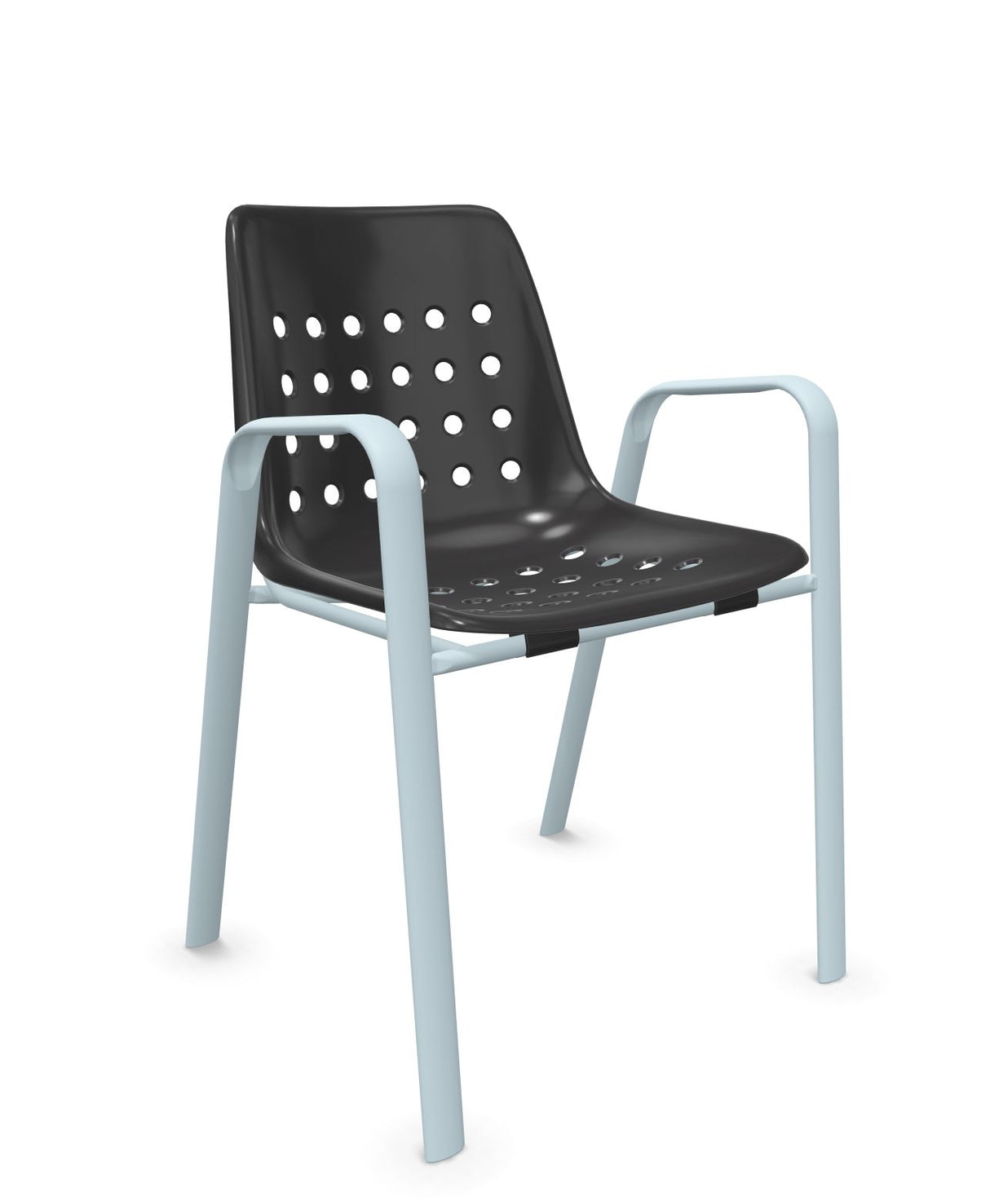 Schaffner Bermuda Fauteuil repas avec accoudoirs tubes ovales