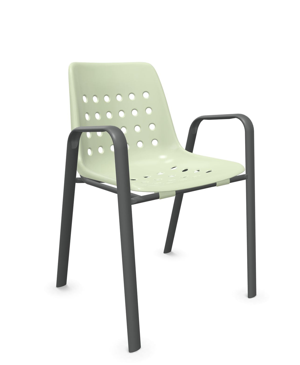 Schaffner Bermuda Fauteuil repas avec accoudoirs tubes ovales