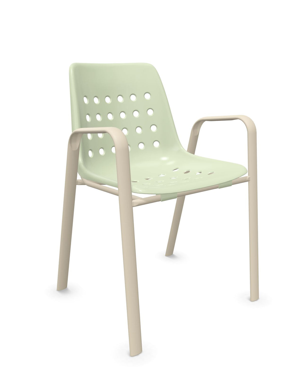 Schaffner Bermuda Fauteuil repas avec accoudoirs tubes ovales