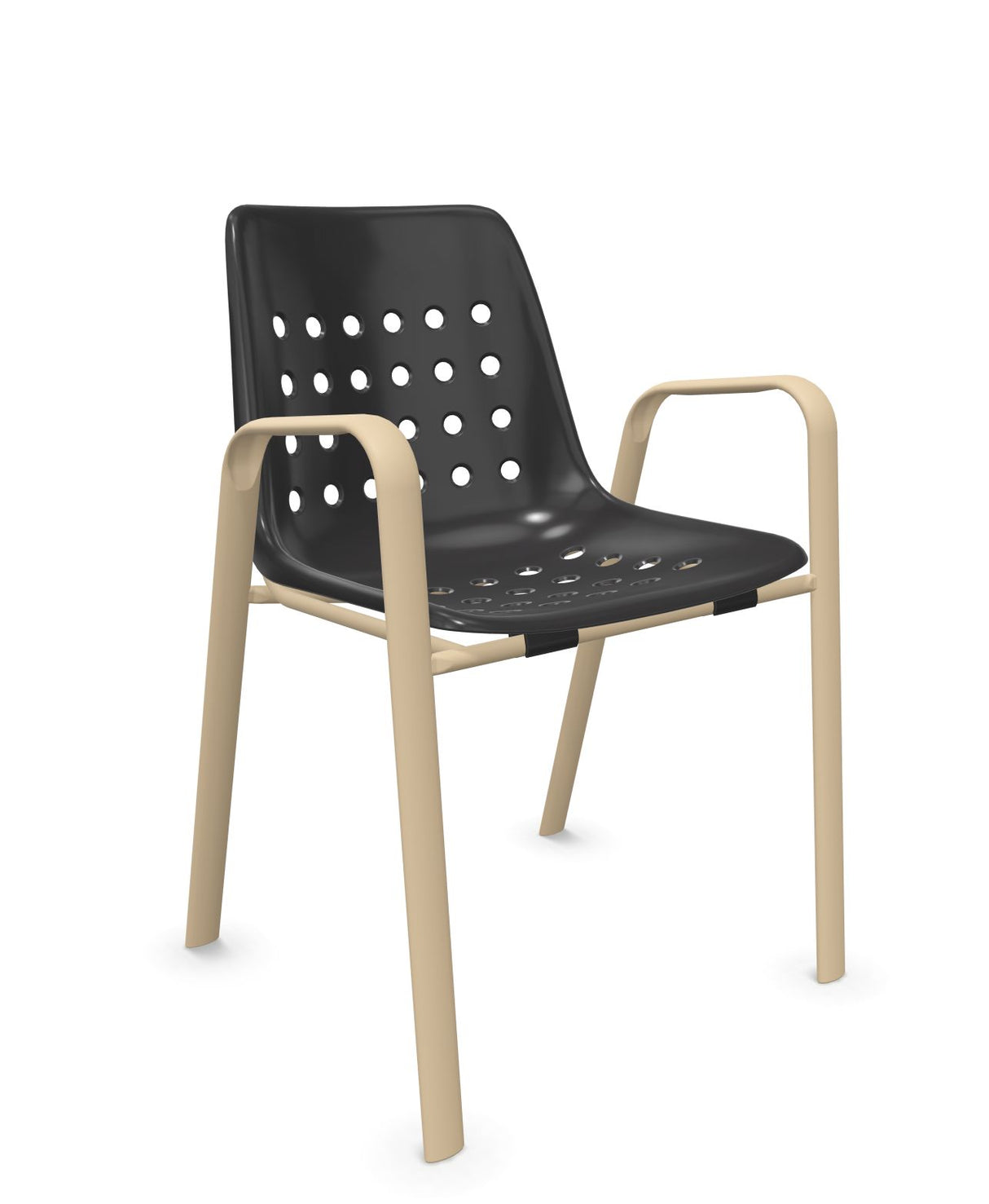 Schaffner Bermuda Fauteuil repas avec accoudoirs tubes ovales