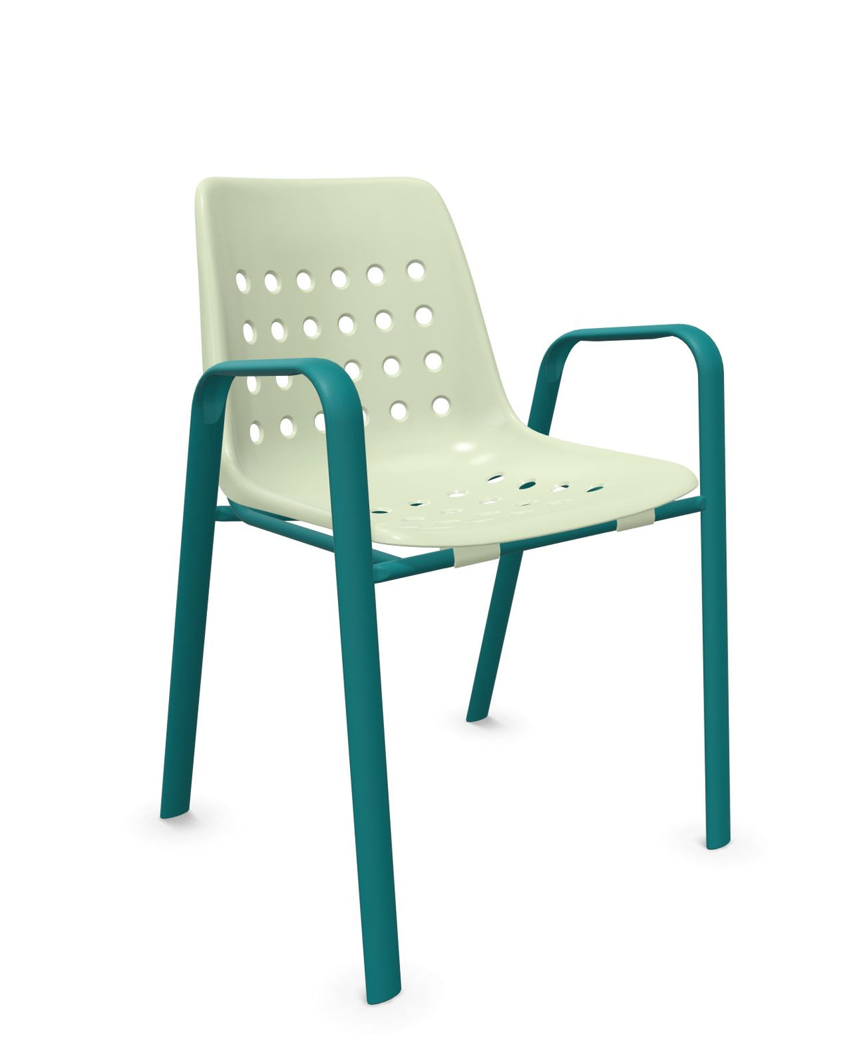 Schaffner Bermuda Fauteuil repas avec accoudoirs tubes ovales
