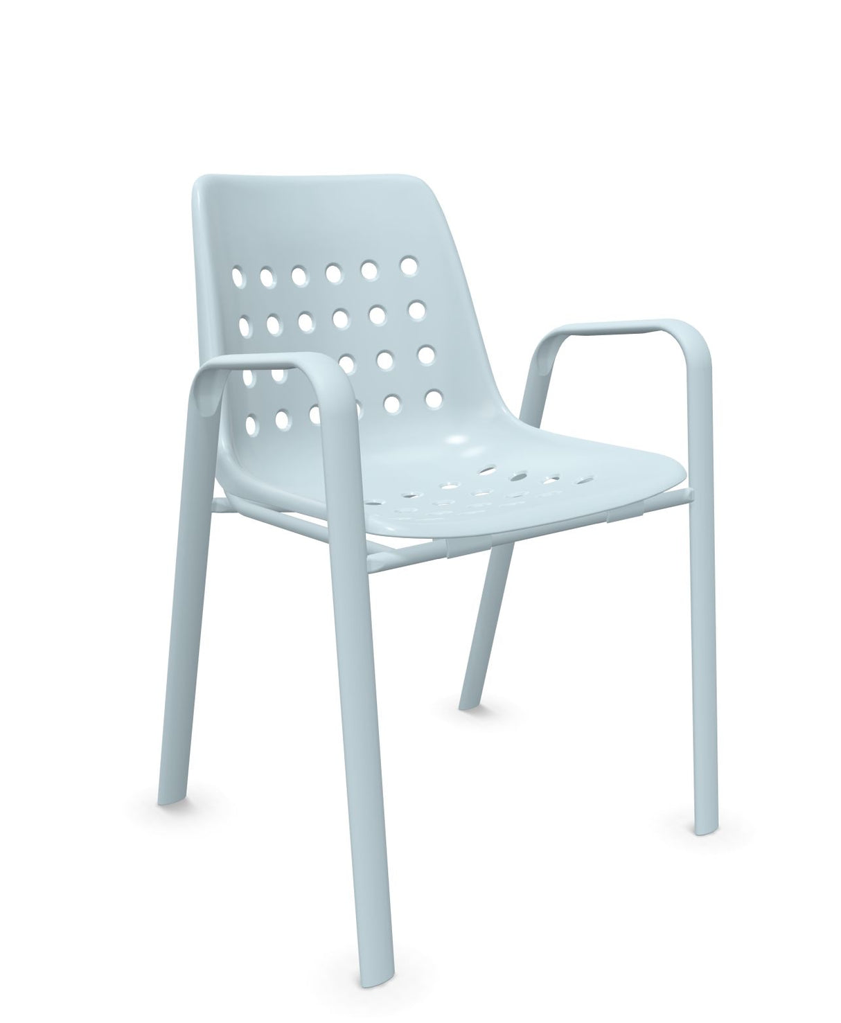 Schaffner Bermuda Fauteuil repas avec accoudoirs tubes ovales Bleu Pastel 51 Bleu Pastel 51