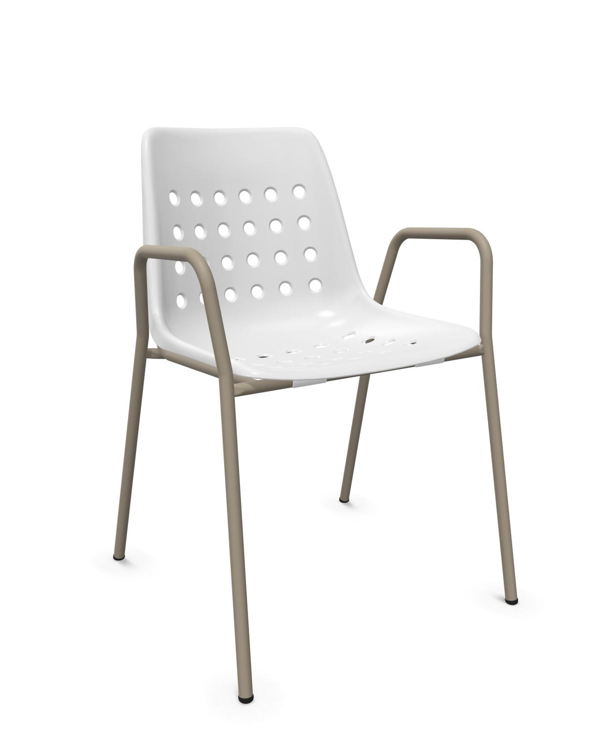 Schaffner Bermuda Fauteuil repas avec accoudoirs tubes ronds