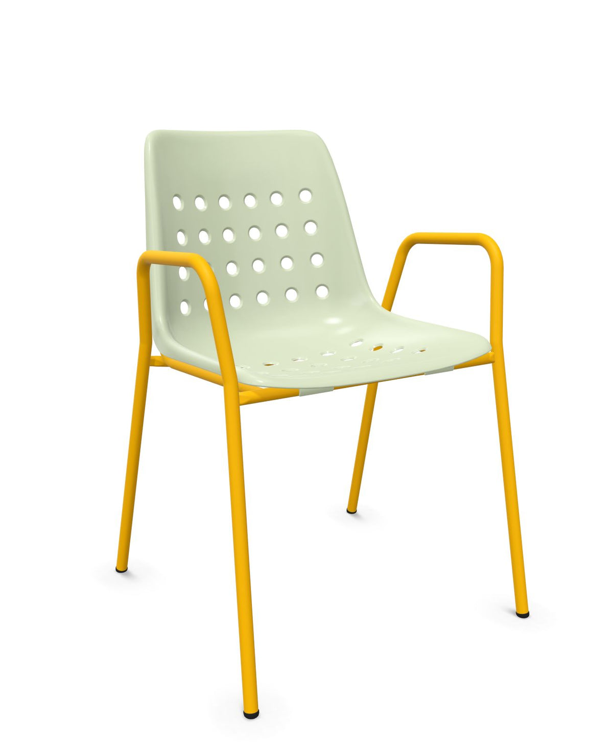 Schaffner Bermuda Fauteuil repas avec accoudoirs tubes ronds