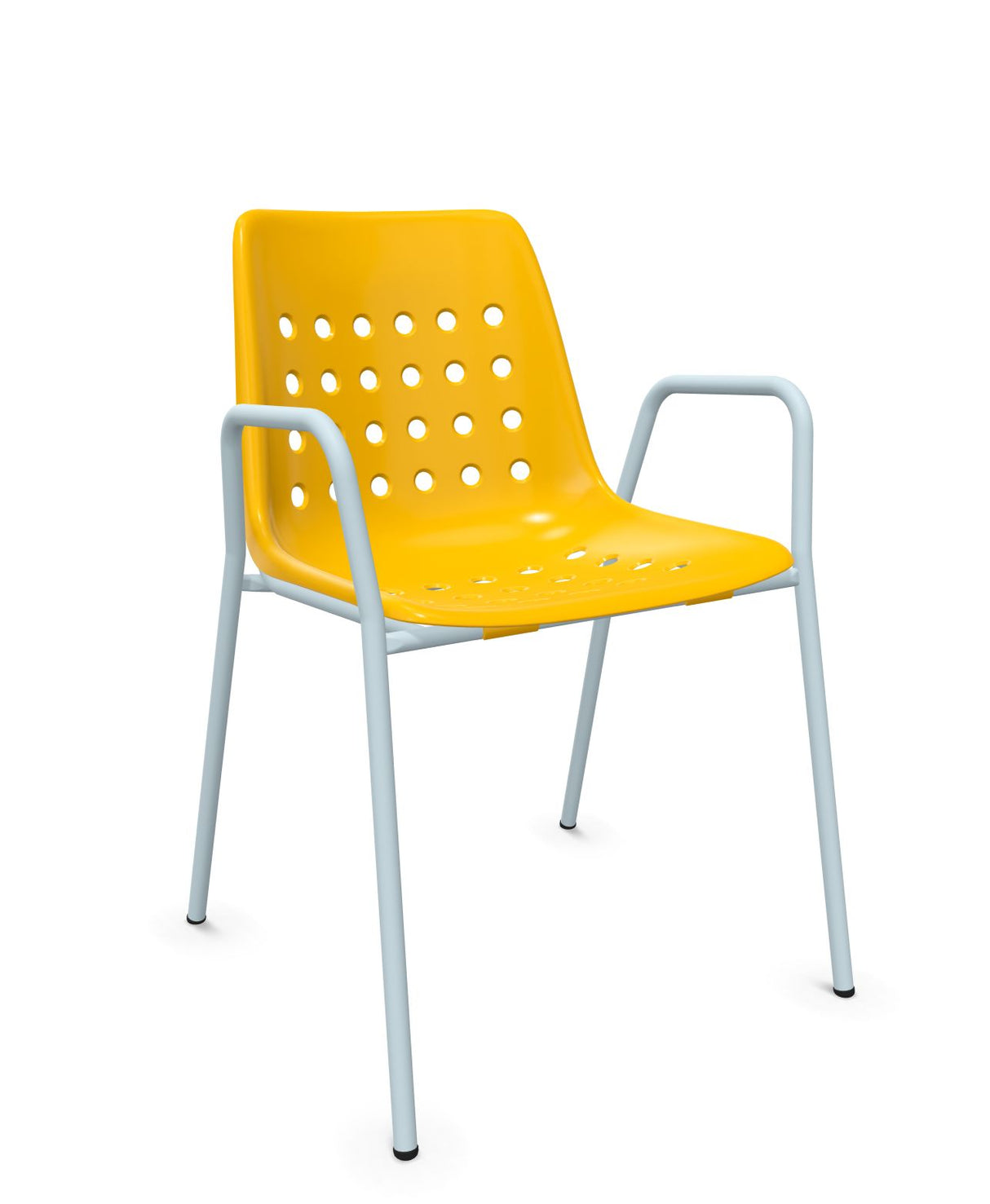 Schaffner Bermuda Fauteuil repas avec accoudoirs tubes ronds Jaune 11 Bleu Pastel 51