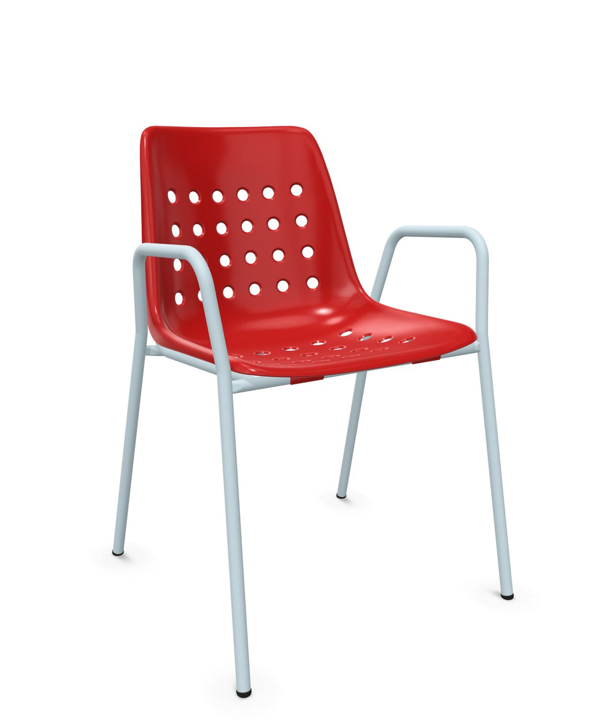 Schaffner Bermuda Fauteuil repas avec accoudoirs tubes ronds Rouge 30 Bleu Pastel 51