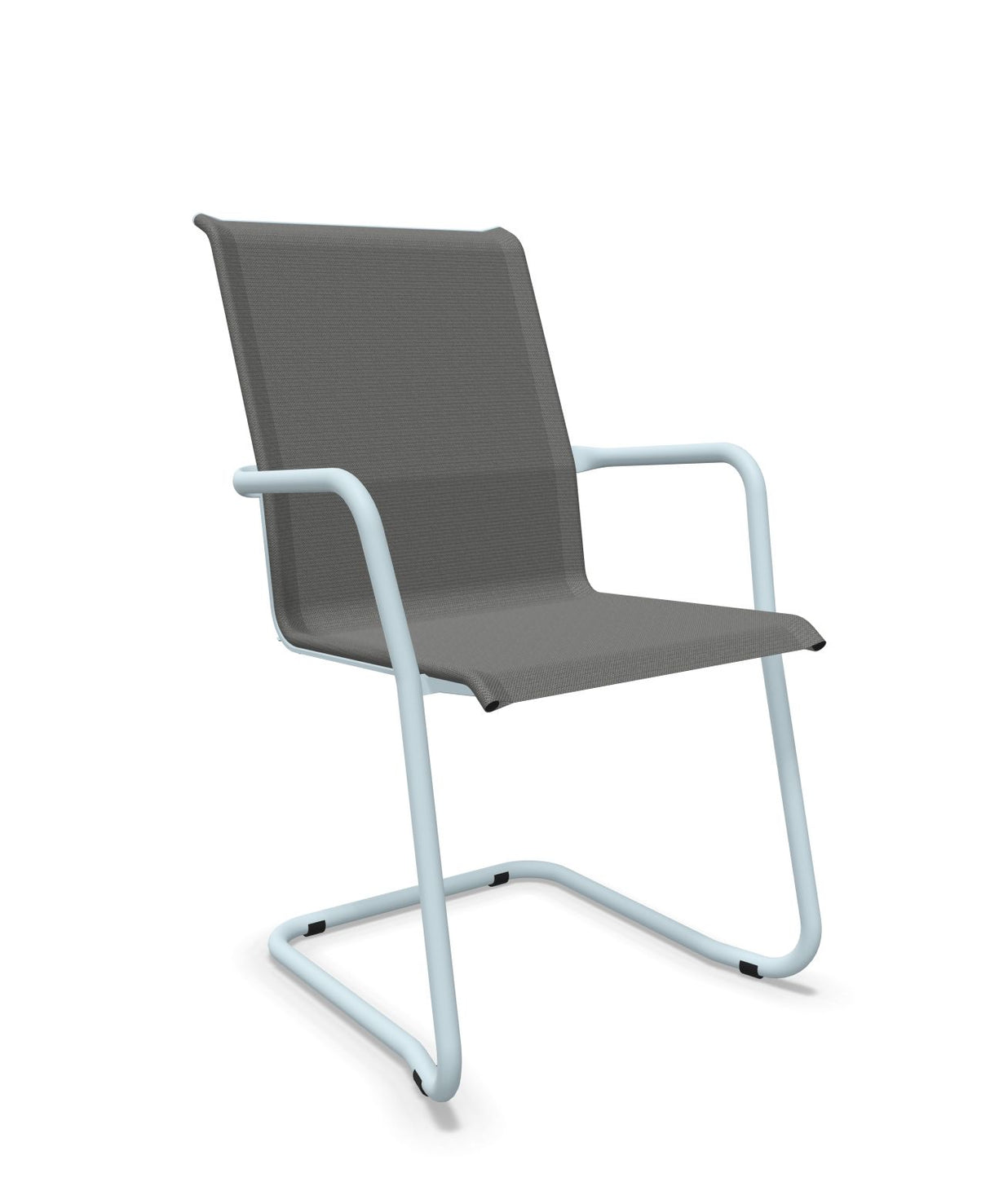 Schaffner Locarno Fauteuil Cantilever empilable Gris 20 Bleu Pastel 51