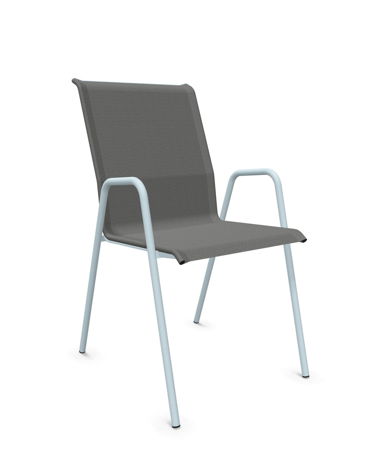 Schaffner Locarno Fauteuil repas empilable Gris 20 Bleu Pastel 51
