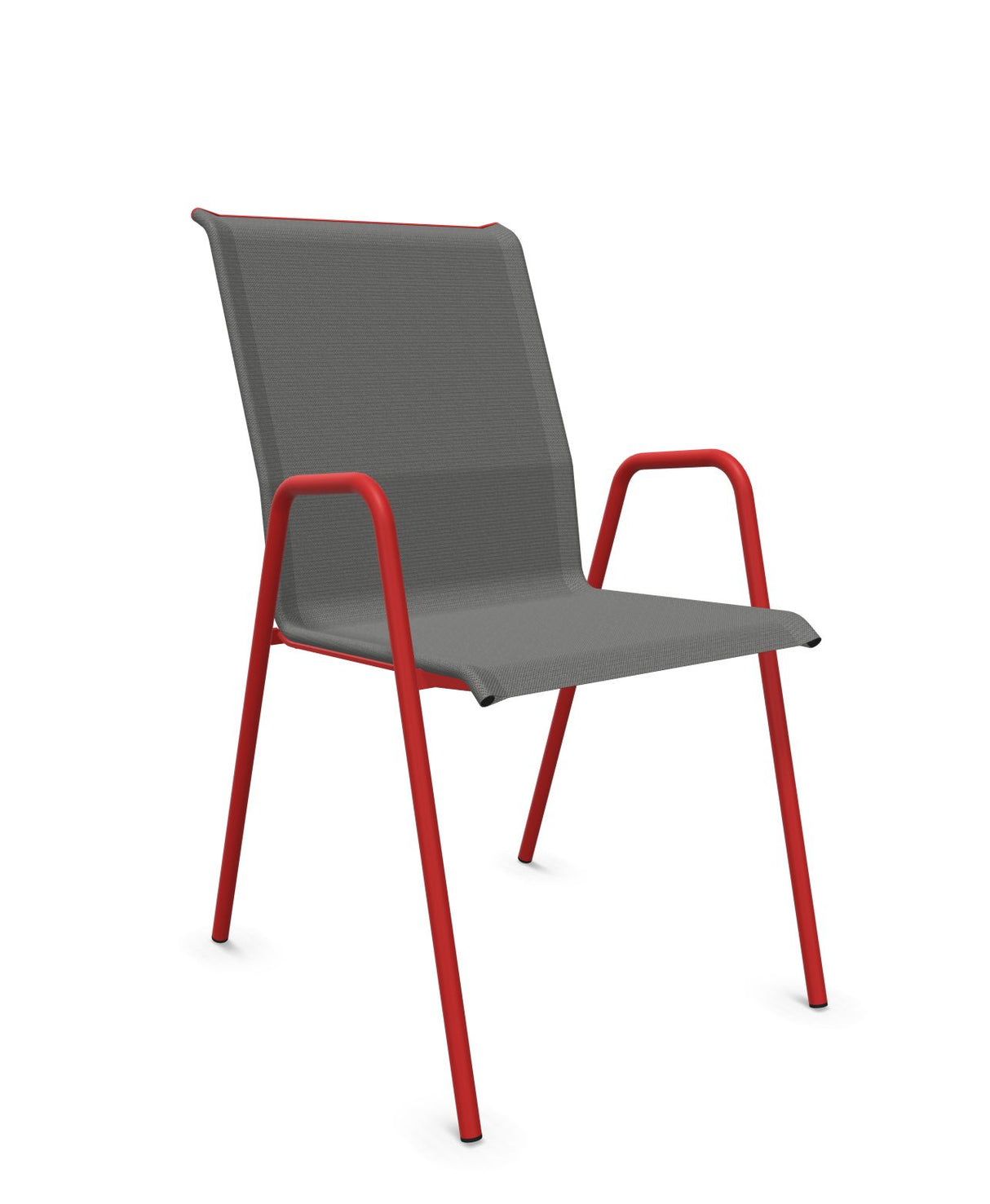 Schaffner Locarno Fauteuil repas empilable Gris 20 Rouge 30