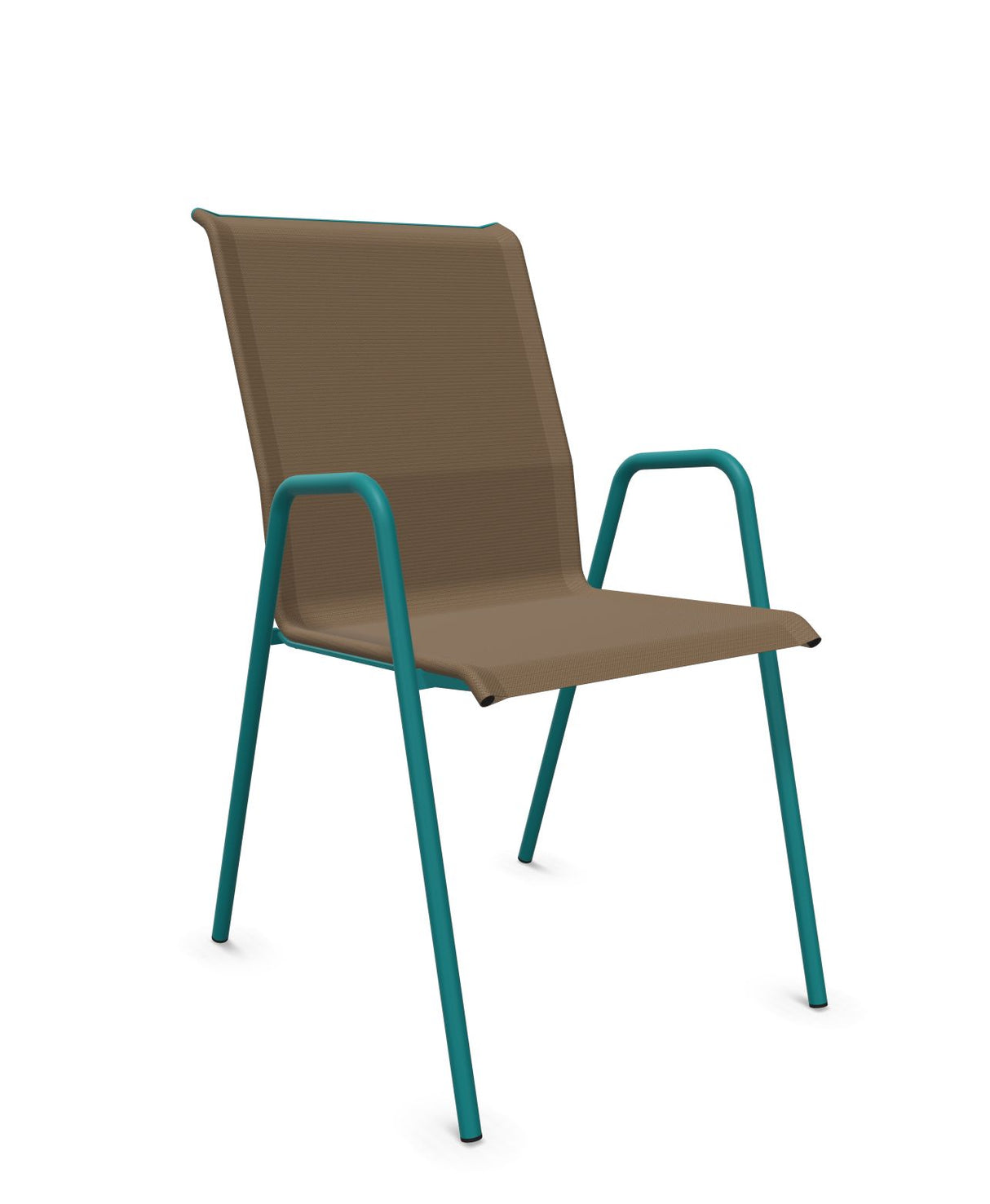 Schaffner Locarno Fauteuil repas empilable Marron Crème 28 Bleu Kali 56