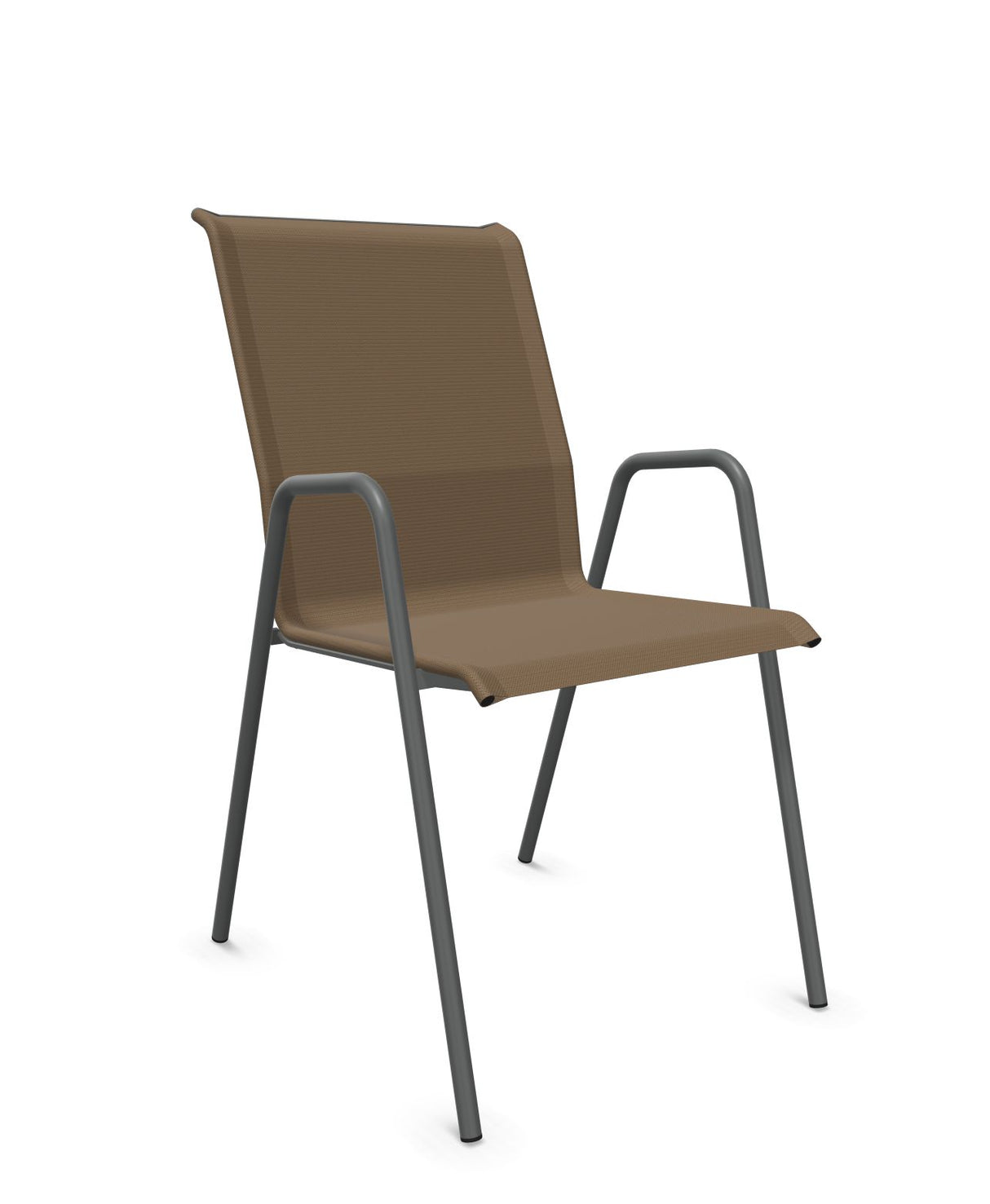 Schaffner Locarno Fauteuil repas empilable Marron Crème 28 Graphite 73