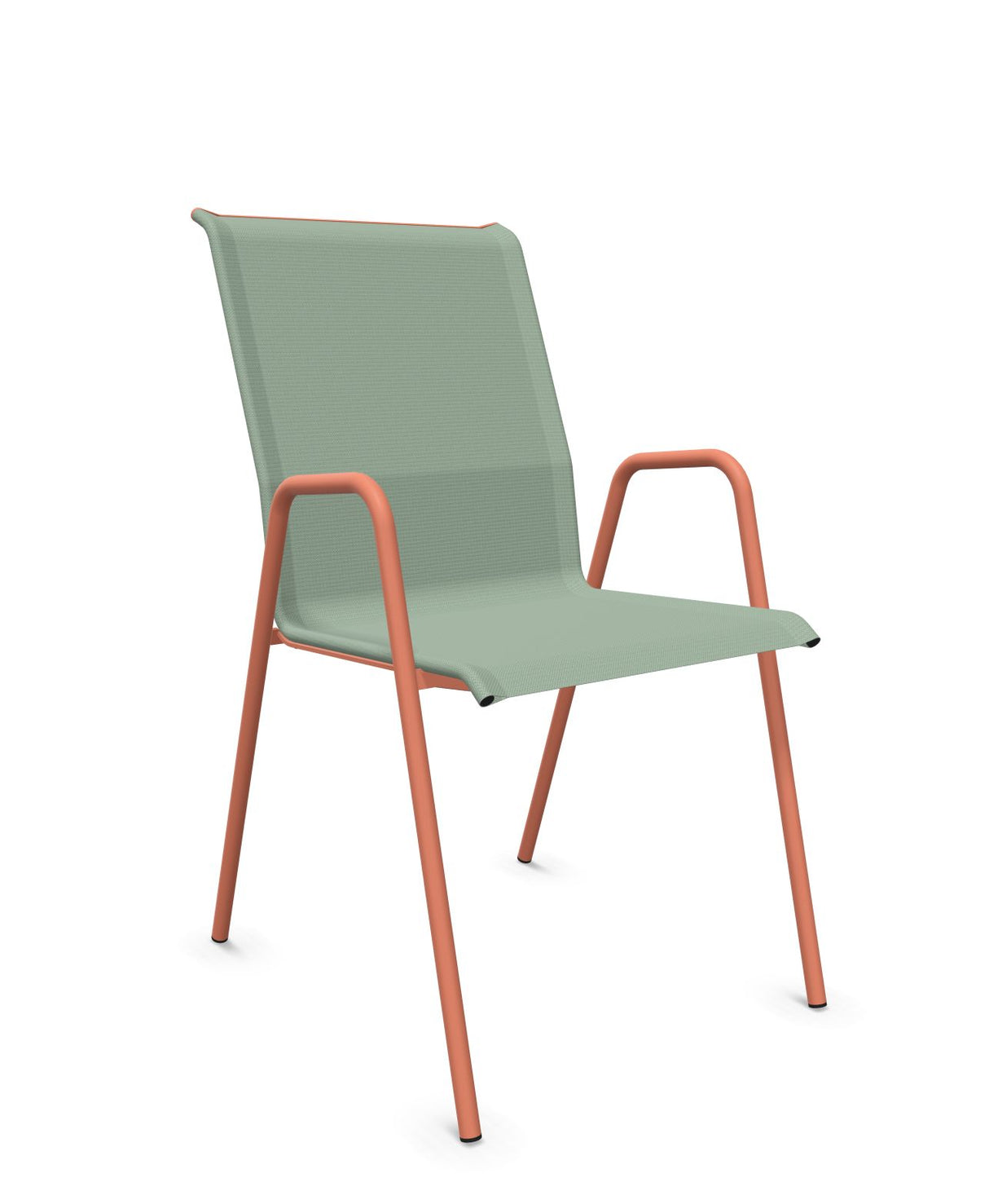 Schaffner Locarno Fauteuil repas empilable Vert Crème 26 Terracotta 84