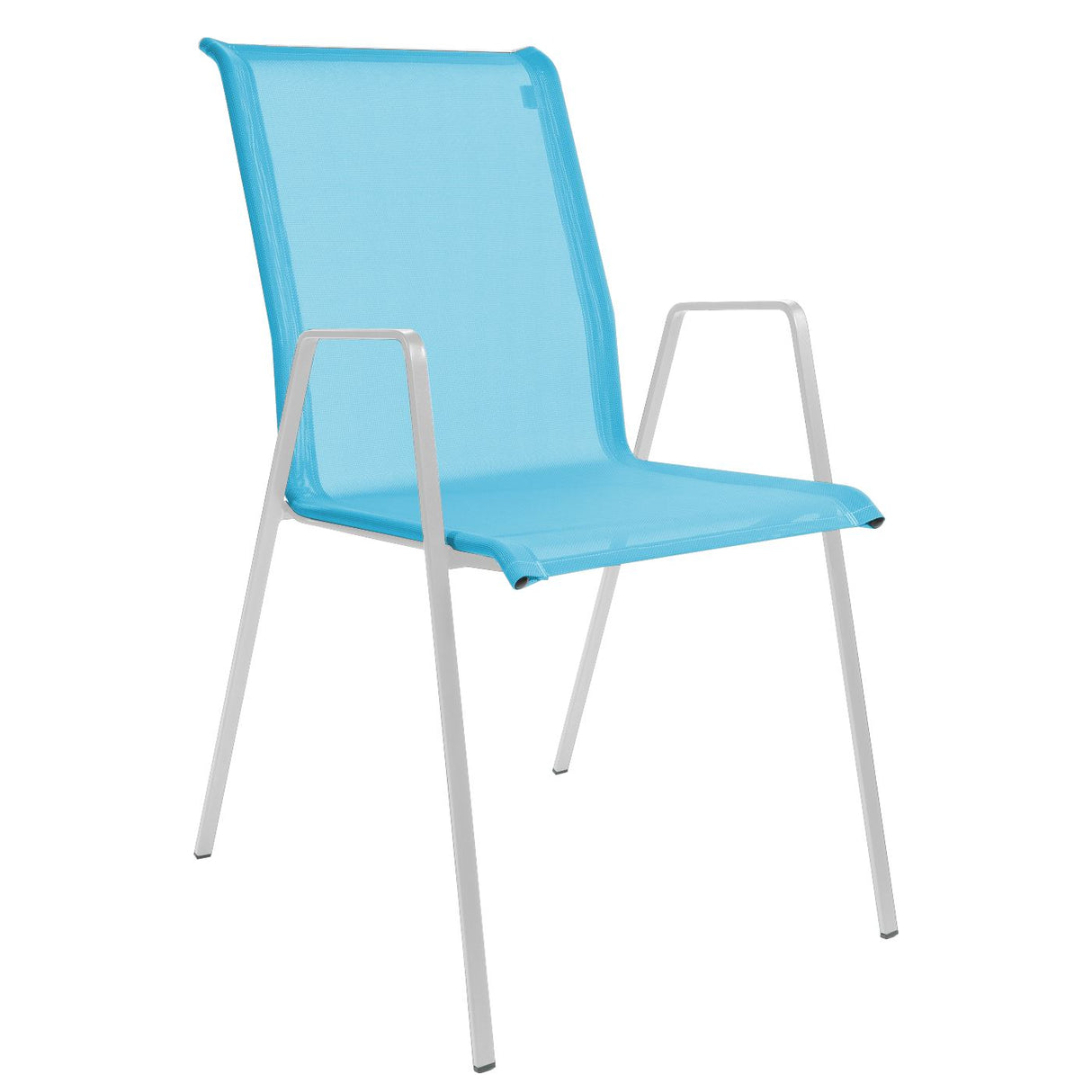 Schaffner Luzern Fauteuil repas empilable Blanc 90 Turquoise 58