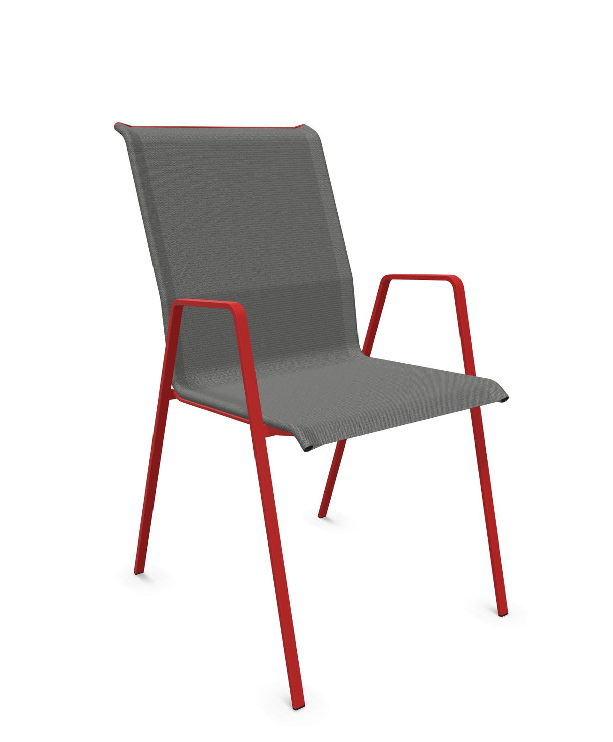 Schaffner Luzern Fauteuil repas empilable Gris 20 Rouge 30