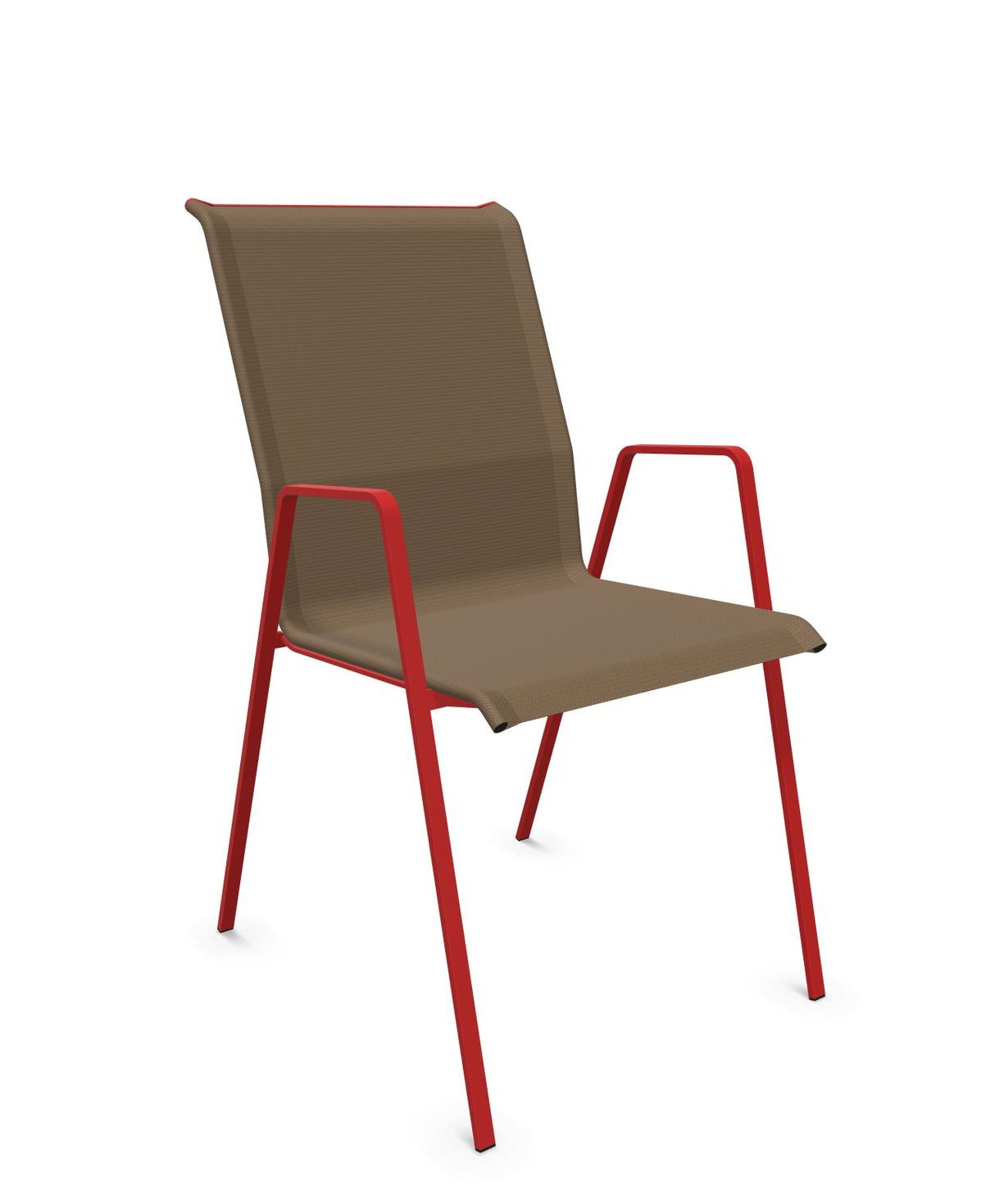 Schaffner Luzern Fauteuil repas empilable Marron Crème 28 Rouge 30