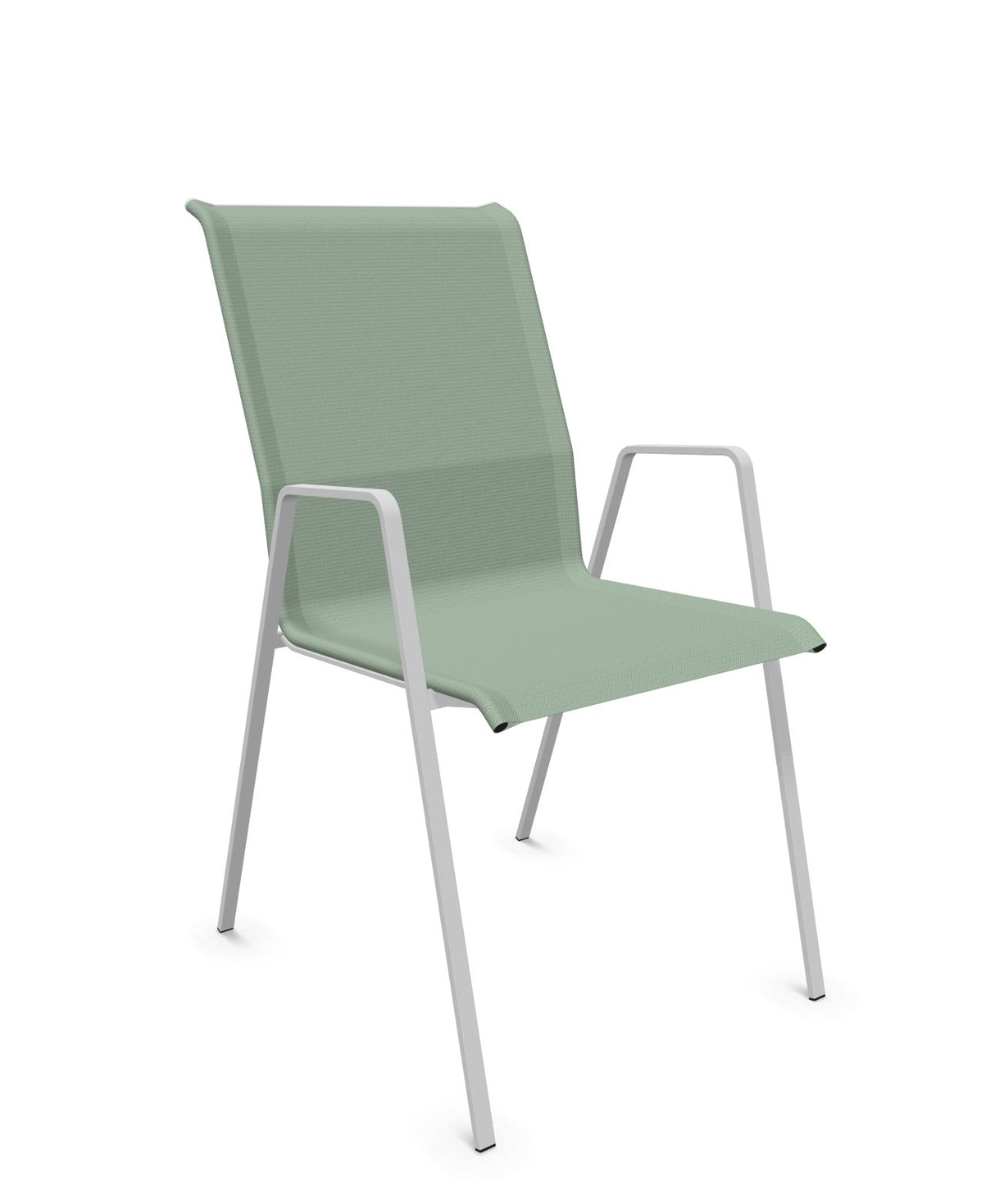 Schaffner Luzern Fauteuil repas empilable Vert Crème 26 Gris Argent 78