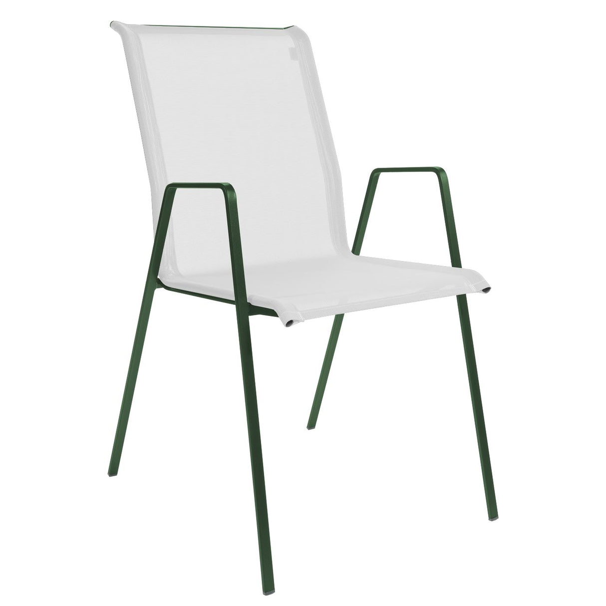 Schaffner Luzern Fauteuil repas empilable Vert sapin 66 Blanc 90