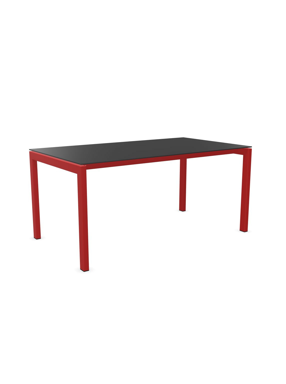 Schaffner Luzern table repas 160x90cm Anthracite 77 Rouge 30