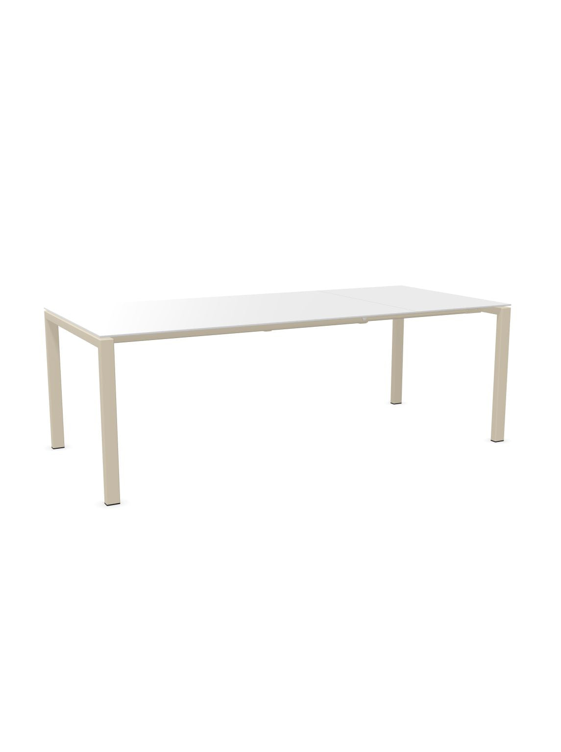 Schaffner Luzern table repas extensible 160/220x100cm Blanc 90 Sable Pastel 15