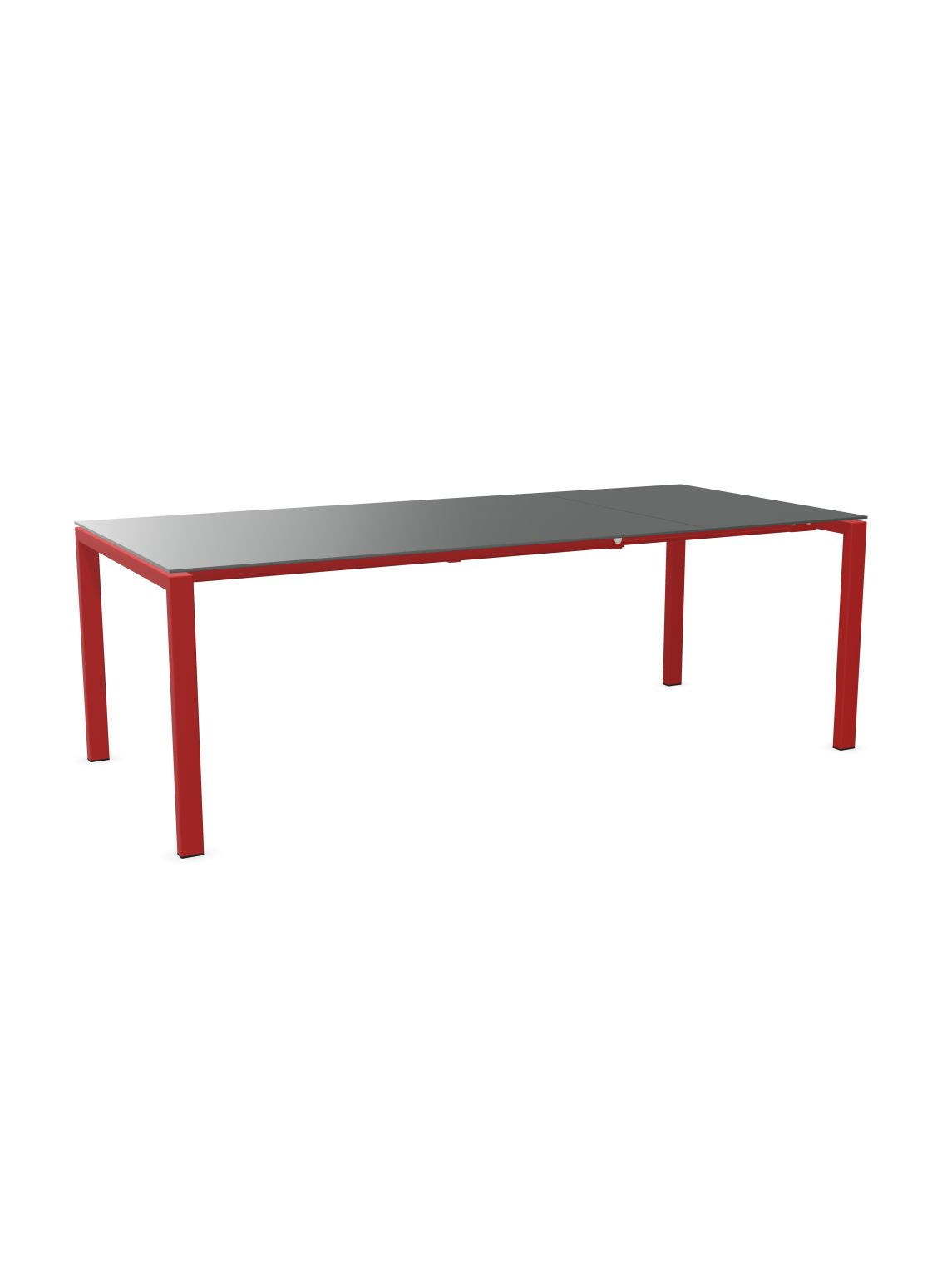 Schaffner Luzern table repas extensible 160/220x100cm Graphite 73 Rouge 30