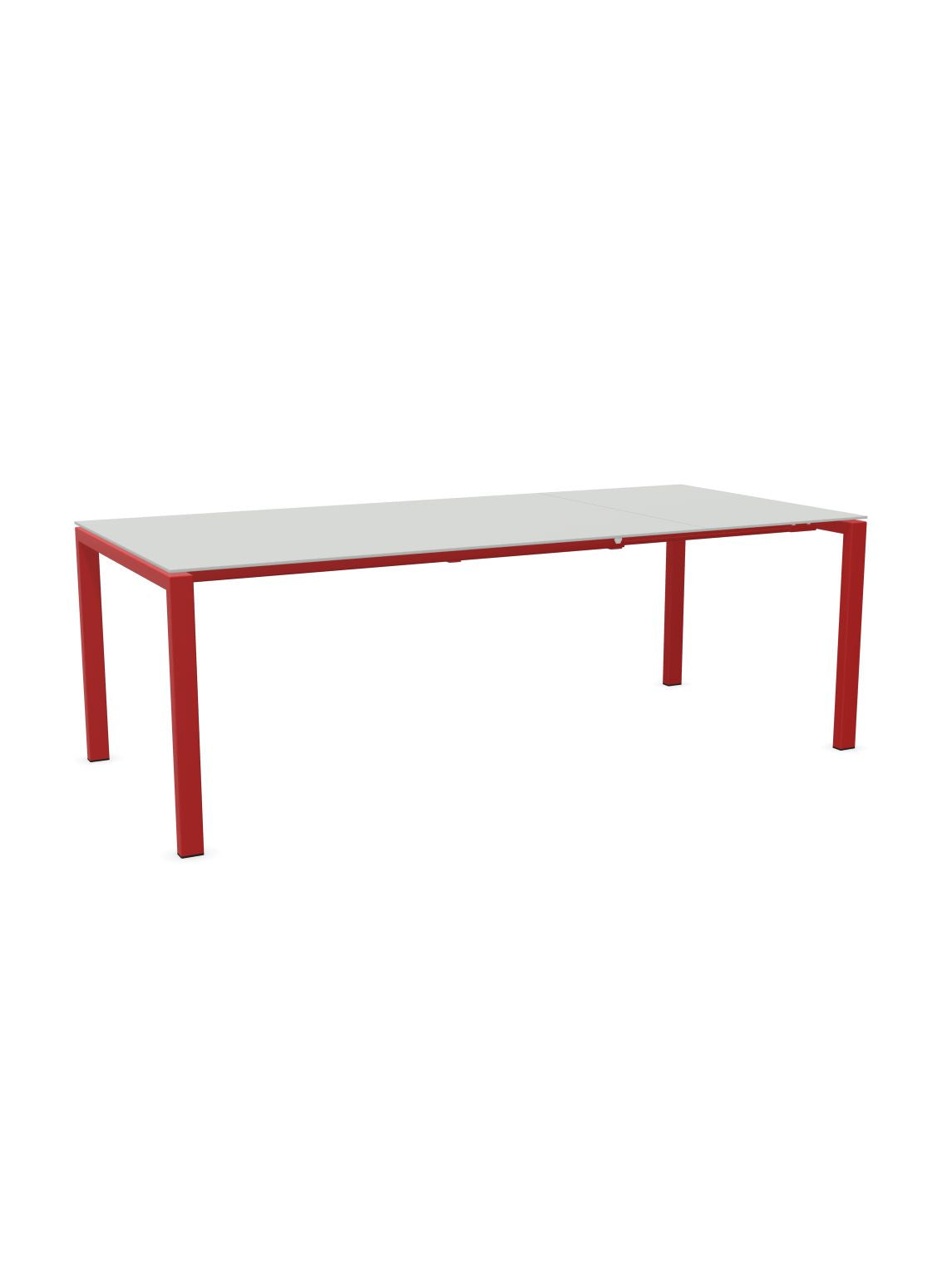 Schaffner Luzern table repas extensible 160/220x100cm Gris Argent 78 Rouge 30
