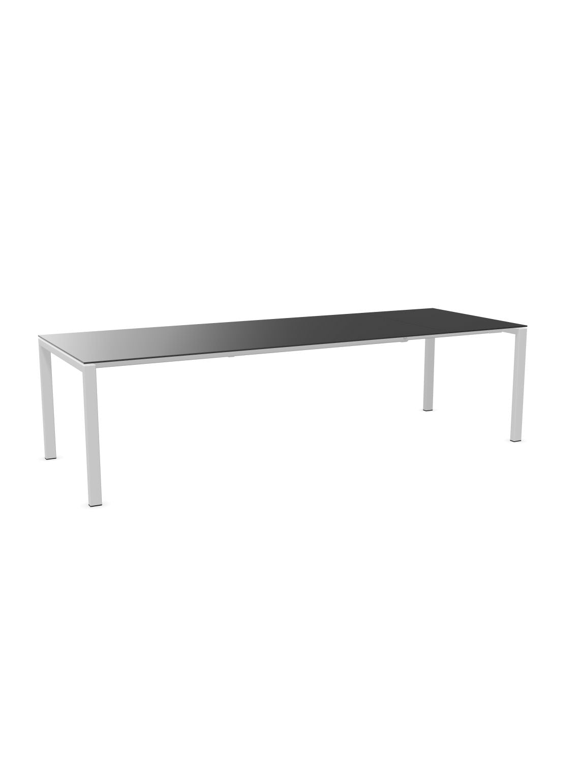 Schaffner Luzern table repas extensible 220/280x100cm Anthracite 77 Blanc 90