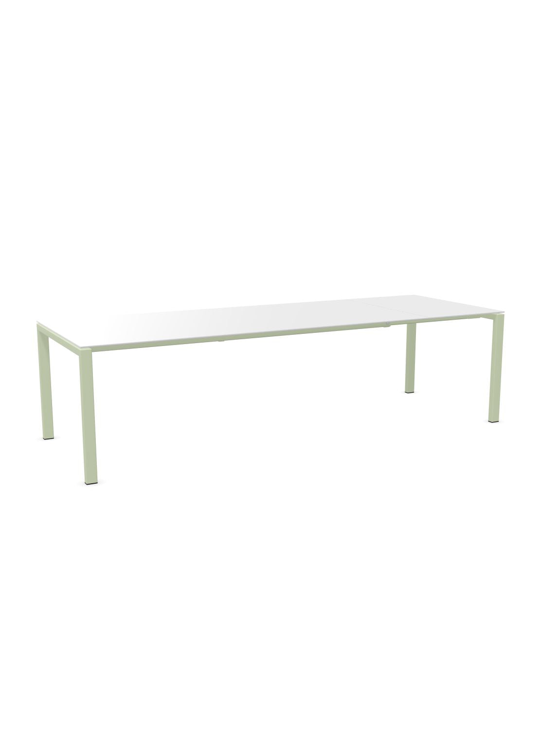 Schaffner Luzern table repas extensible 220/280x100cm Blanc 90 Vert Pastel 64