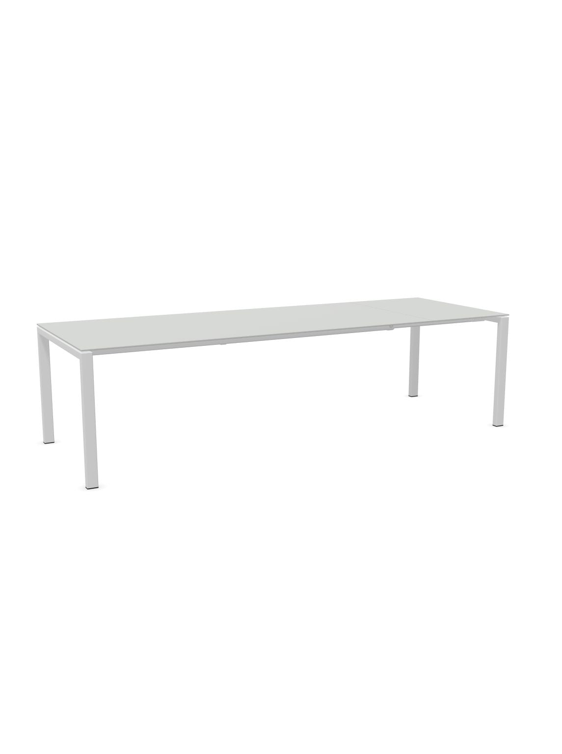 Schaffner Luzern table repas extensible 220/280x100cm Gris Argent 78 Blanc 90