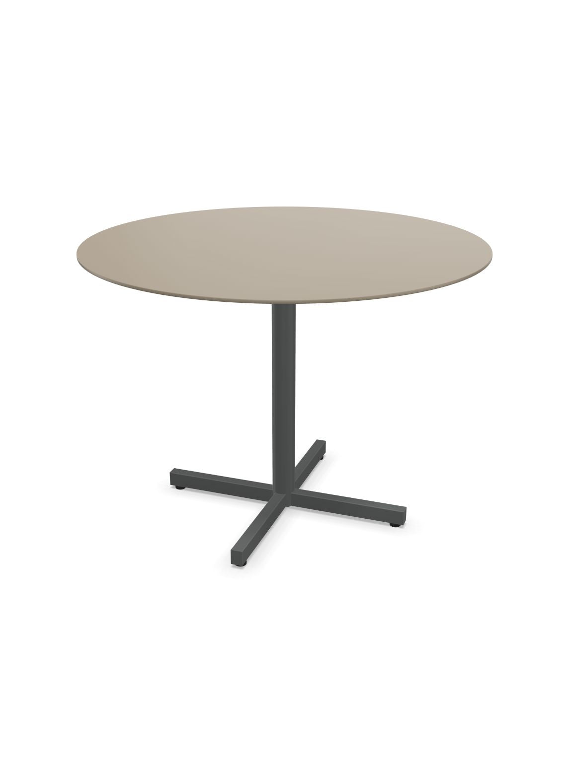 Schaffner Luzern table repas rabattable Ø100cm Champagne 85 Graphite 73
