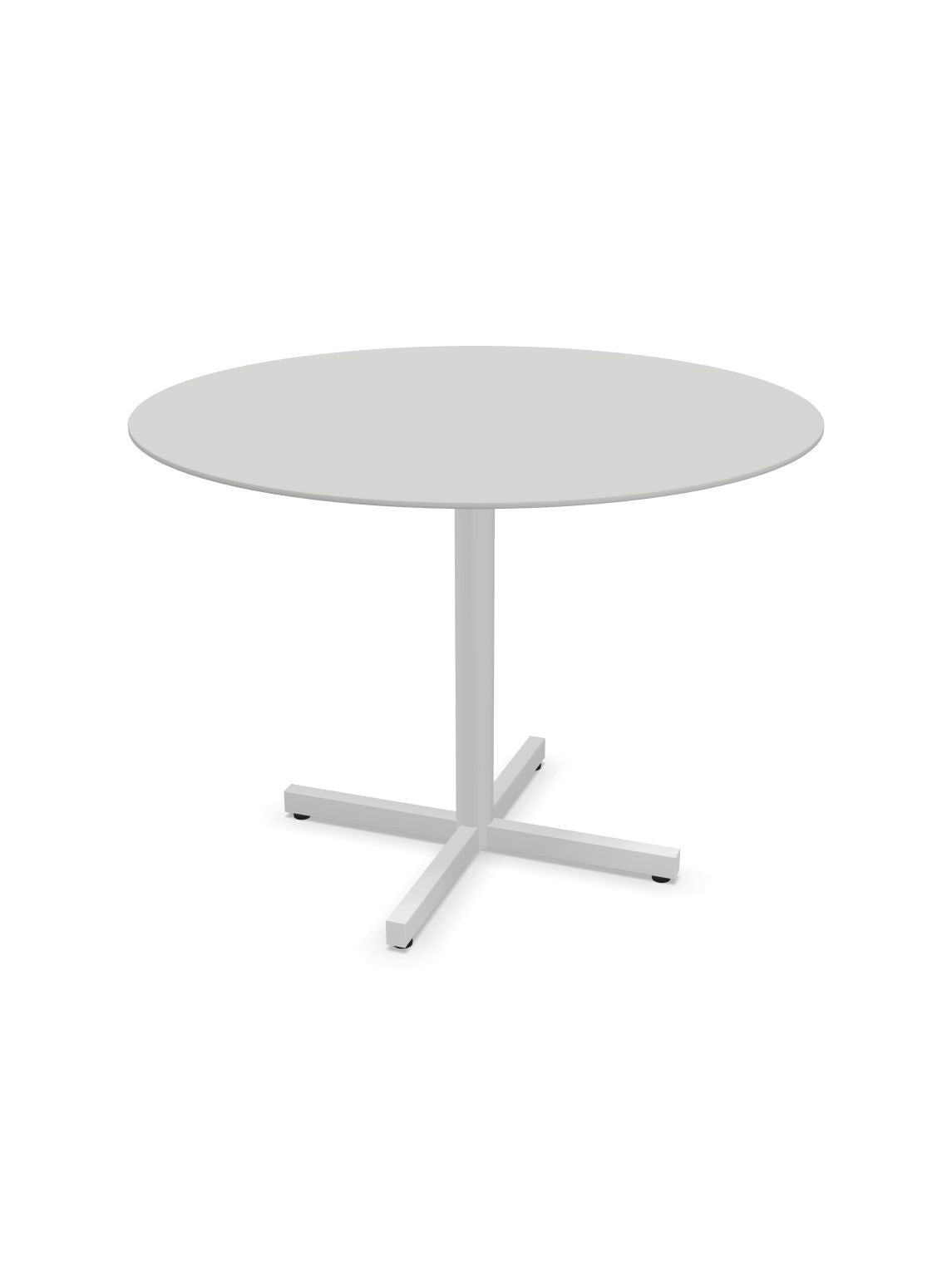 Schaffner Luzern table repas rabattable Ø100cm Gris Argent 78 Blanc 90