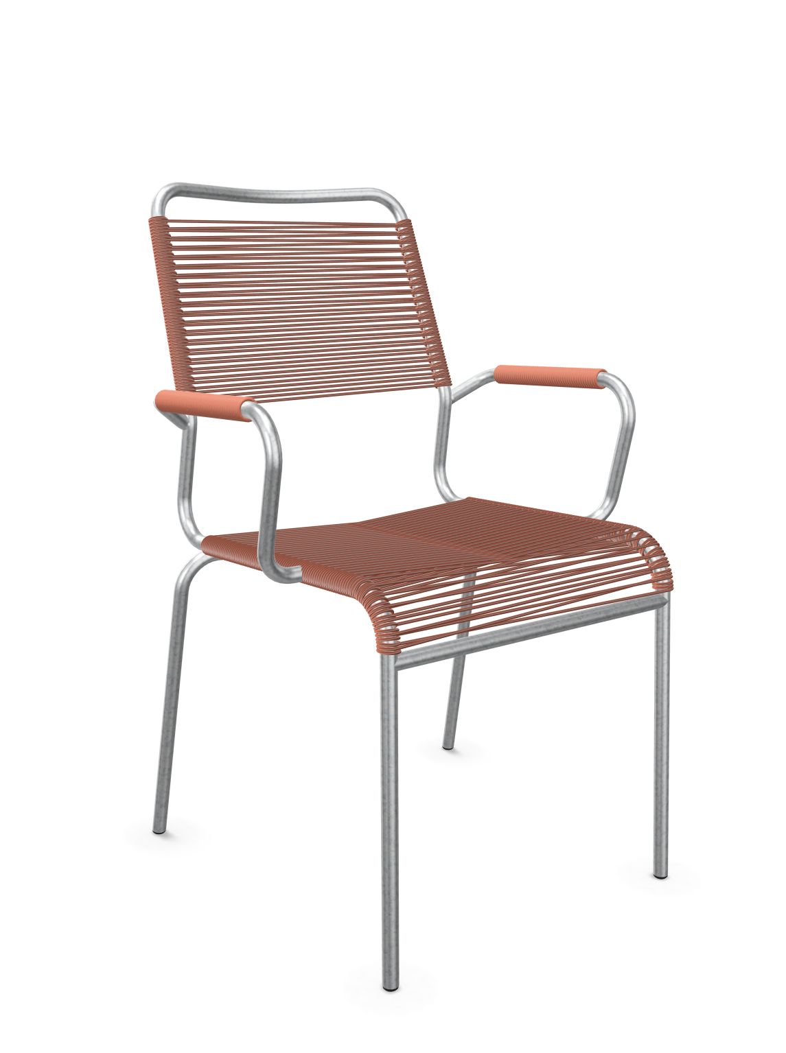 Schaffner Rigi Comfort Fauteuil Spaghetti avec accoudoirs Terracotta 84 Galvanisé à chaud 02