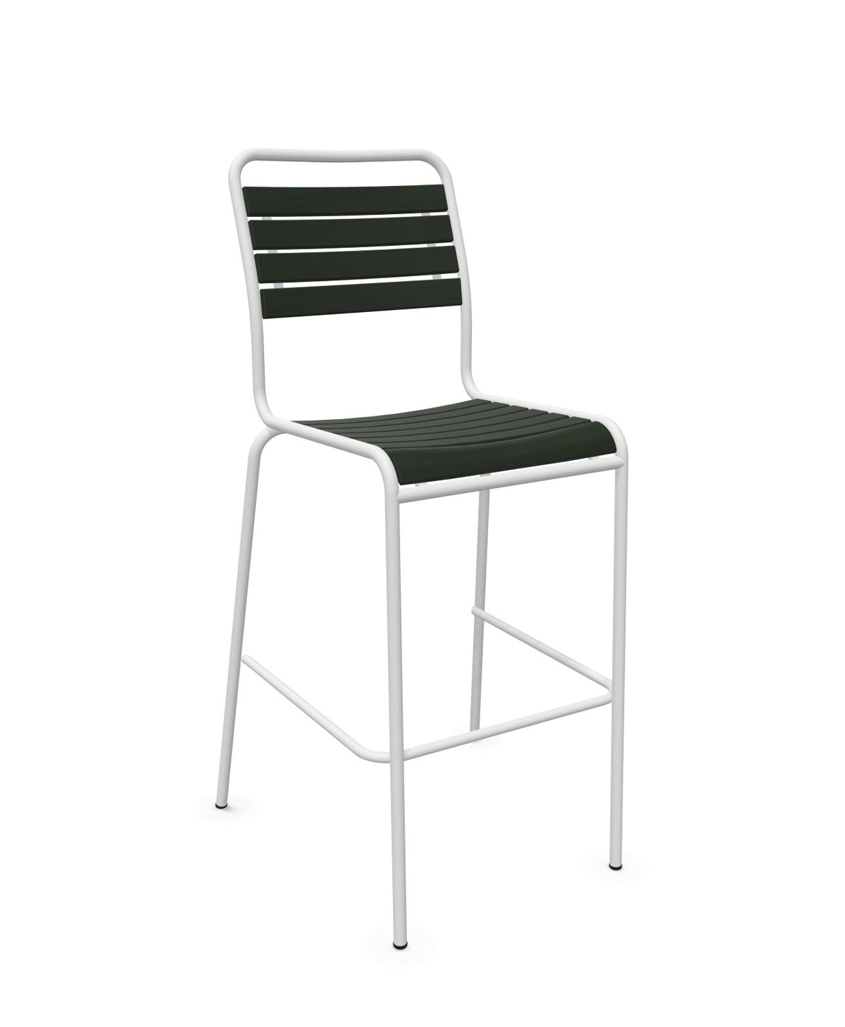 Schaffner Rigi Swiss Wood chaise haute de bar à lattes en bois Vert Sapin 66 Blanc 90