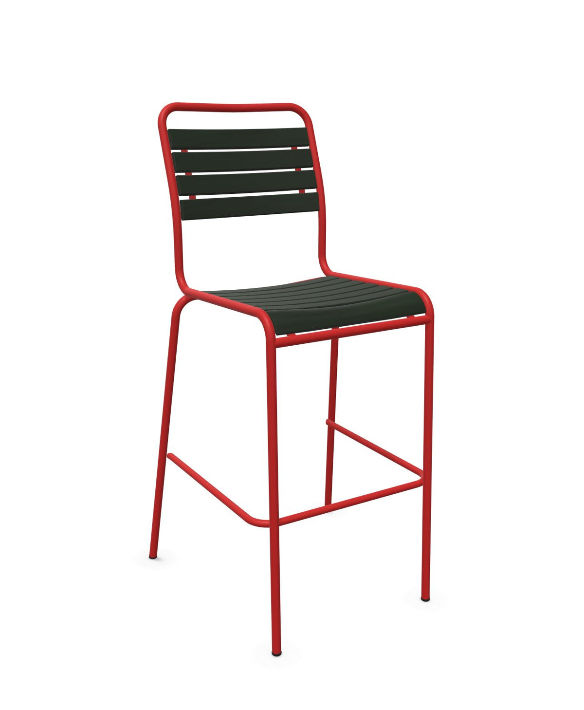 Schaffner Rigi Swiss Wood chaise haute de bar à lattes en bois Vert Sapin 66 Rouge 30