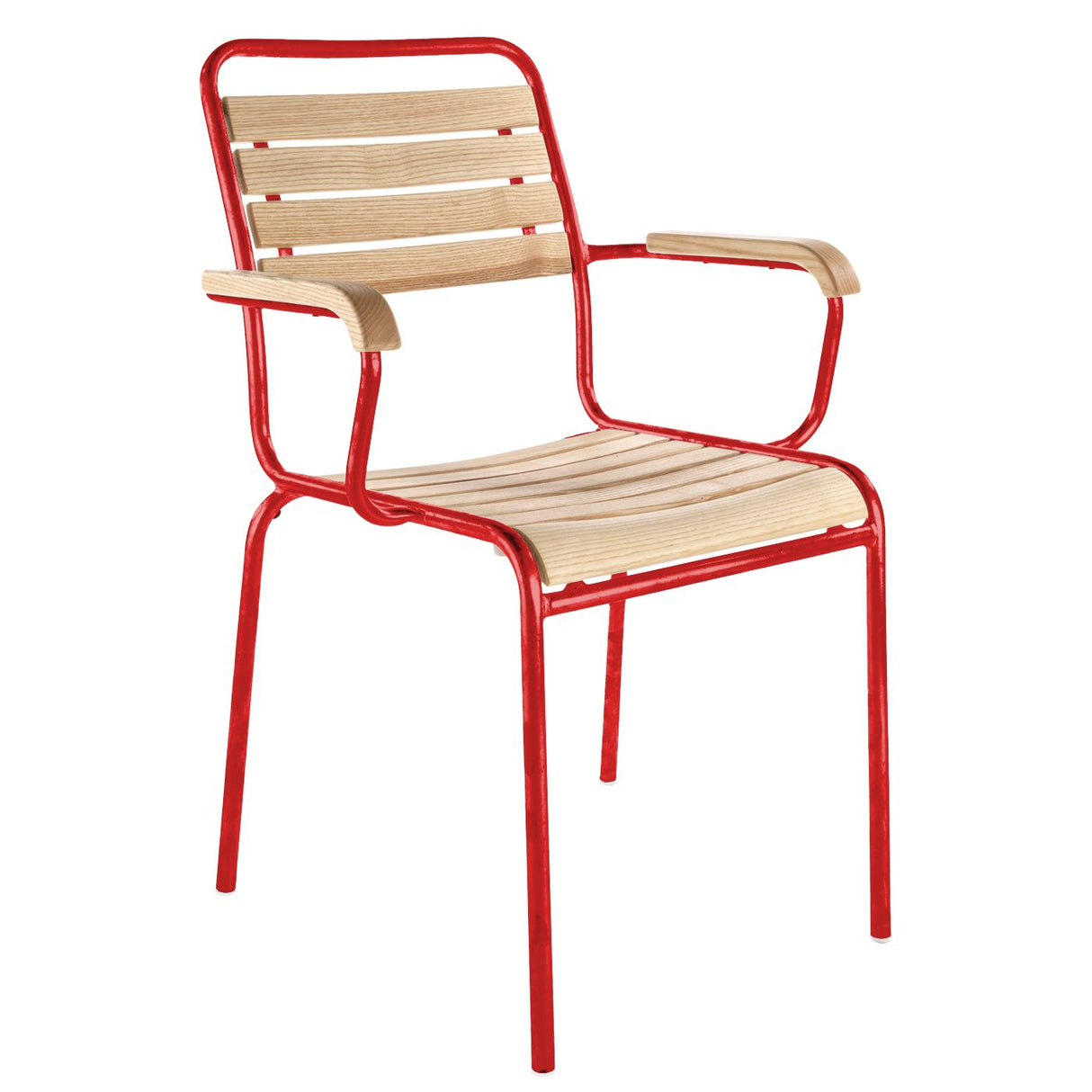 Schaffner Rigi Swiss Wood fauteuil repas à lattes en bois Laqué 92 Rouge 30