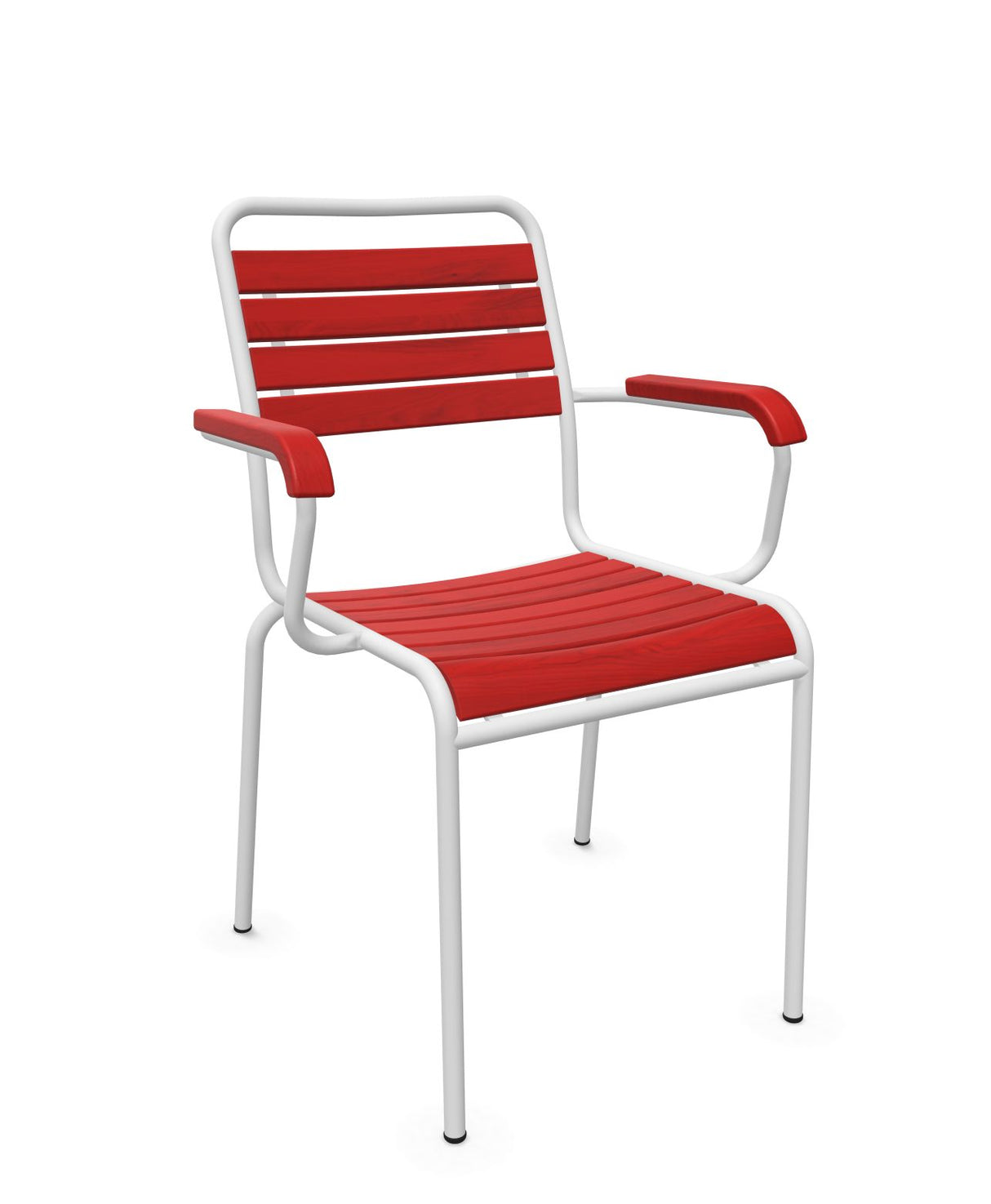 Schaffner Rigi Swiss Wood fauteuil repas à lattes en bois Rouge 30 Blanc 90