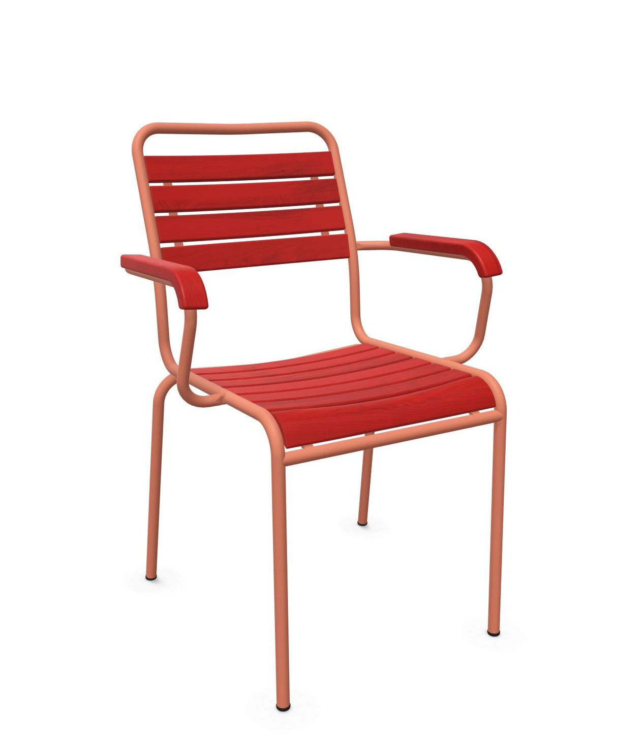 Schaffner Rigi Swiss Wood fauteuil repas à lattes en bois Rouge 30 Terracotta 84