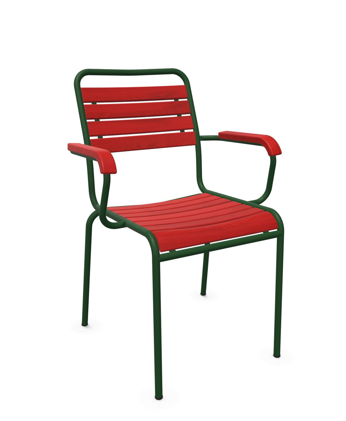 Schaffner Rigi Swiss Wood fauteuil repas à lattes en bois Rouge 30 Vert Sapin 66