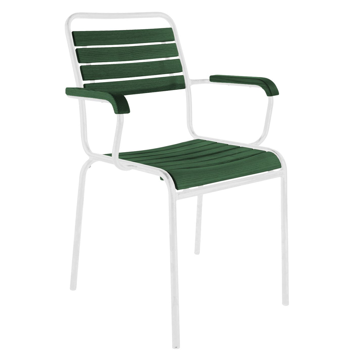 Schaffner Rigi Swiss Wood fauteuil repas à lattes en bois Vert Sapin 66 Blanc 90