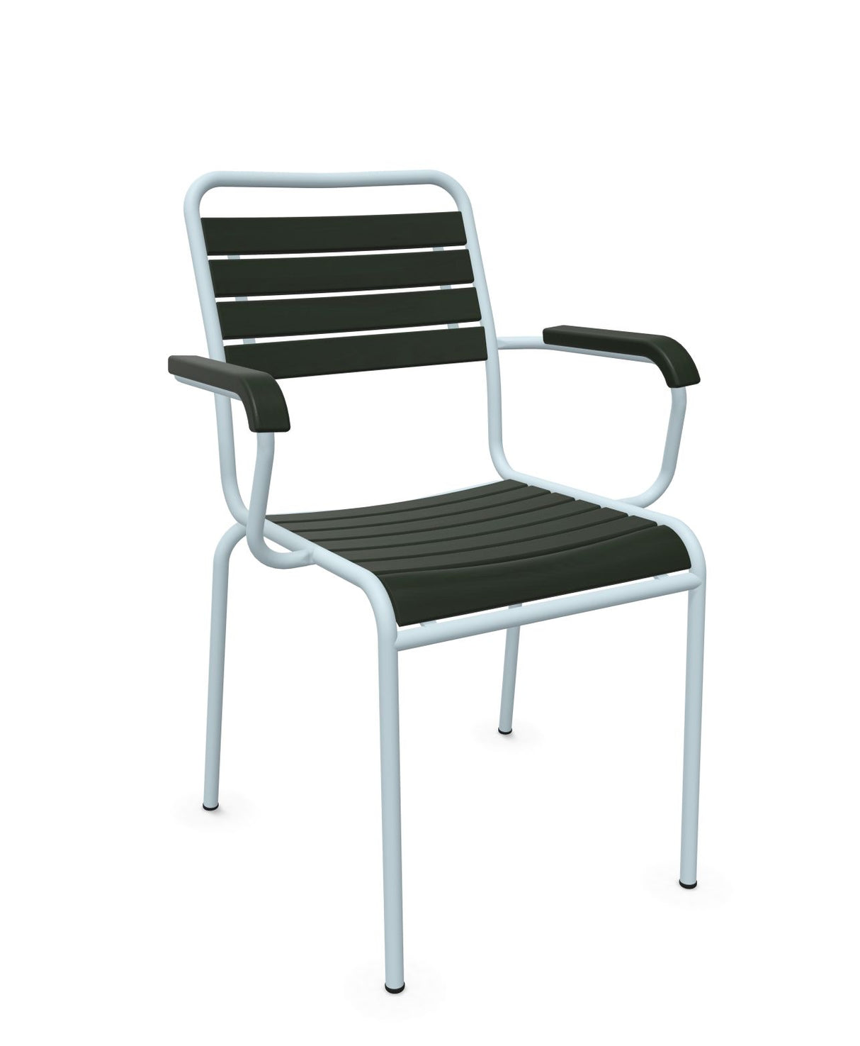 Schaffner Rigi Swiss Wood fauteuil repas à lattes en bois Vert Sapin 66 Bleu Pastel 51