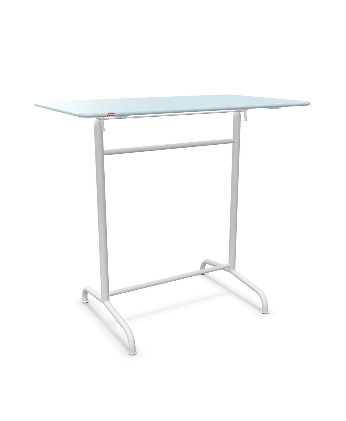 Schaffner Rigi Table haute rabattable 120x70cm h:110cm Bleu Pastel 51 Blanc 90