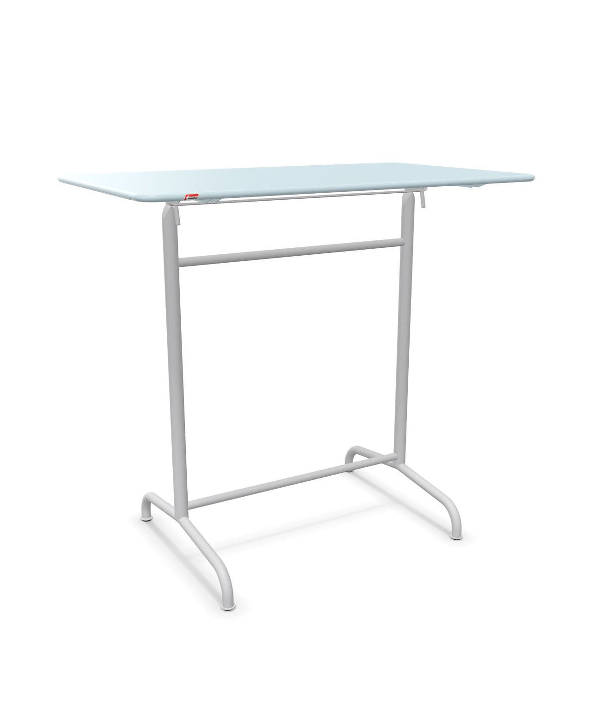Schaffner Rigi Table haute rabattable 120x70cm h:110cm Bleu Pastel 51 Gris Argent 78