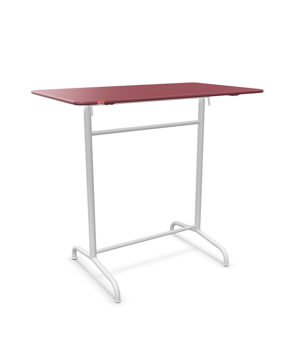 Schaffner Rigi Table haute rabattable 120x70cm h:110cm Bordeaux 38 Blanc 90
