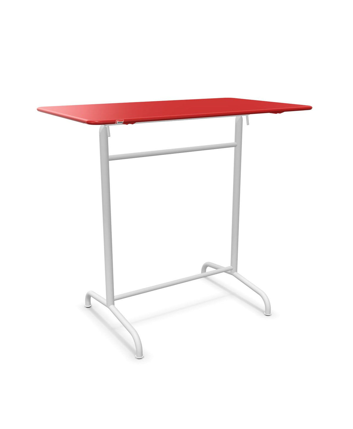 Schaffner Rigi Table haute rabattable 120x70cm h:110cm Rouge 30 Blanc 90