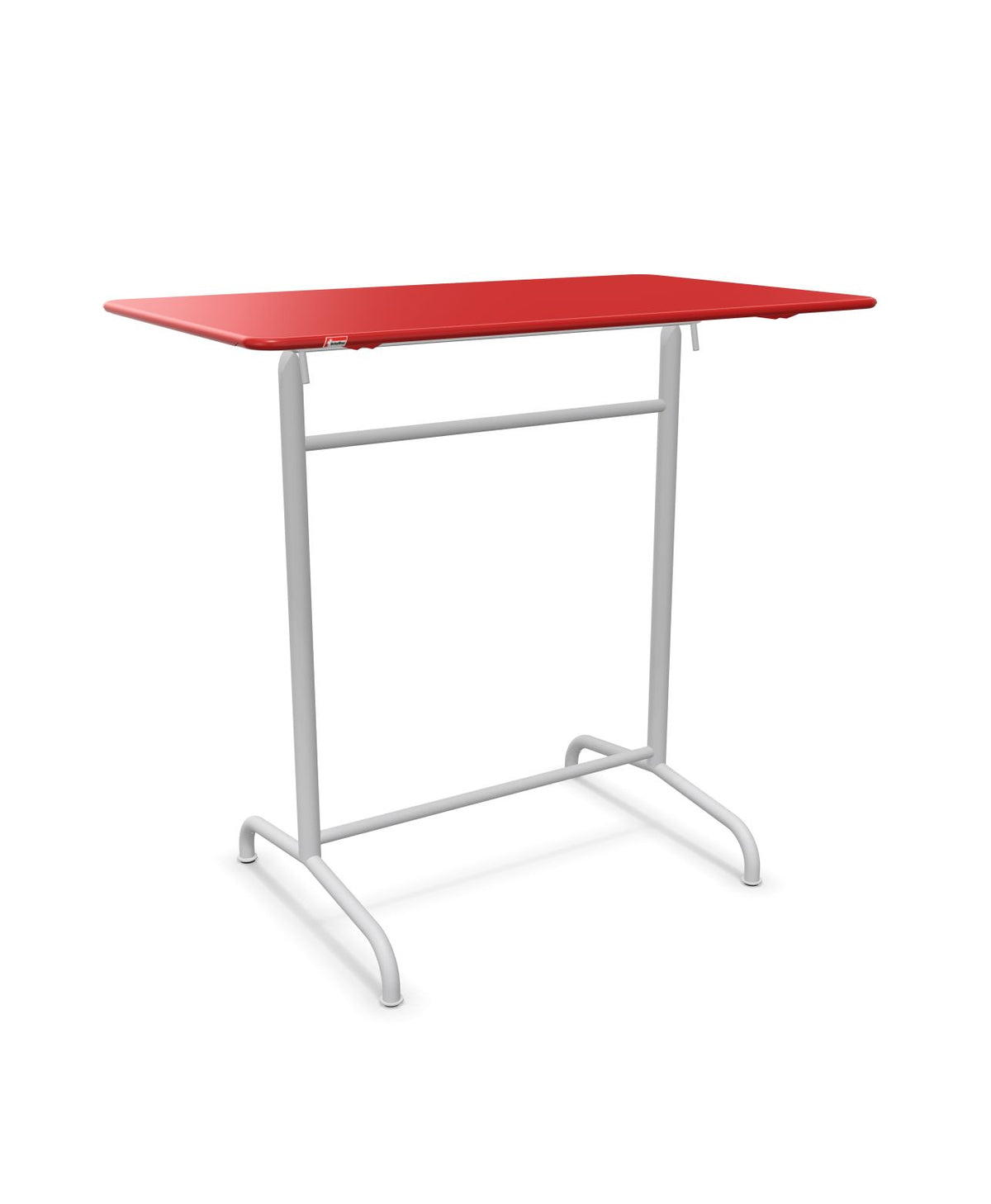 Schaffner Rigi Table haute rabattable 120x70cm h:110cm Rouge 30 Gris Argent 78