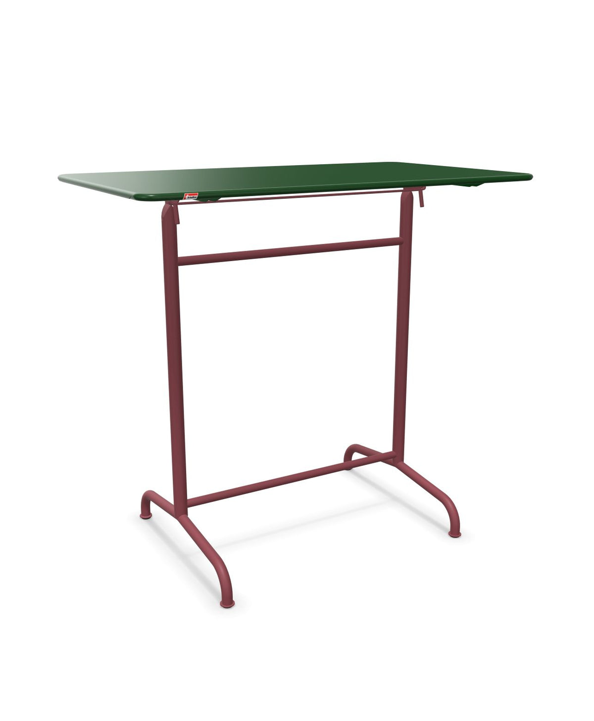 Schaffner Rigi Table haute rabattable 120x70cm h:110cm Vert Sapin 66 Bordeaux 38